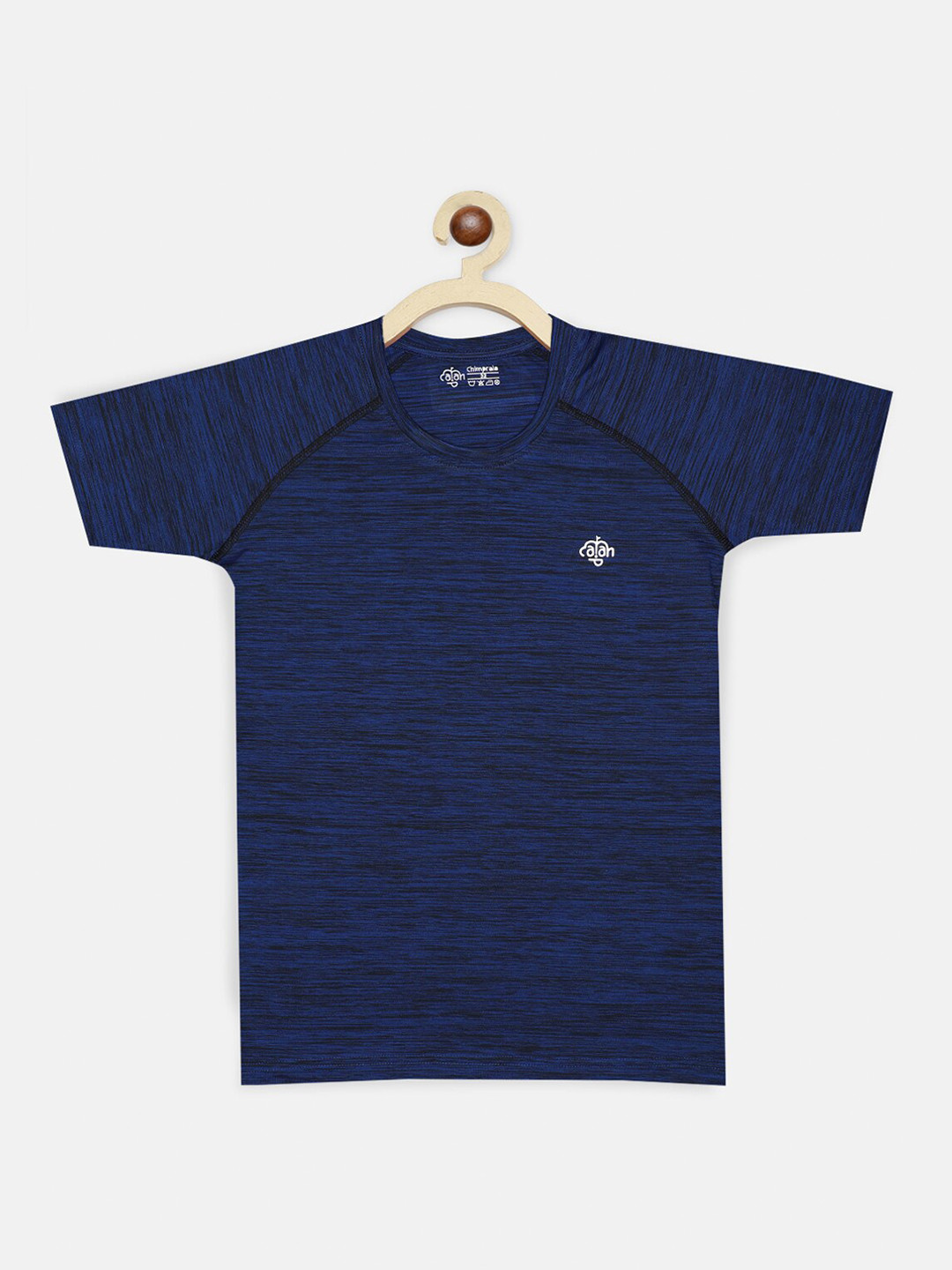 CHIMPRALA Girls Blue Raglan Sleeves Running T-shirt