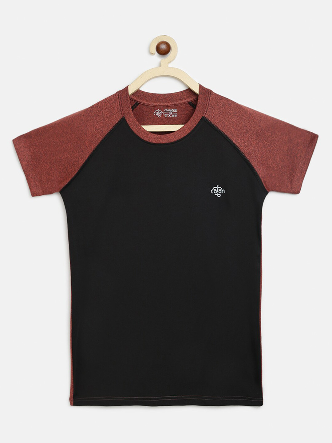 CHIMPRALA Girls Black & Brown Colourblocked T-shirt