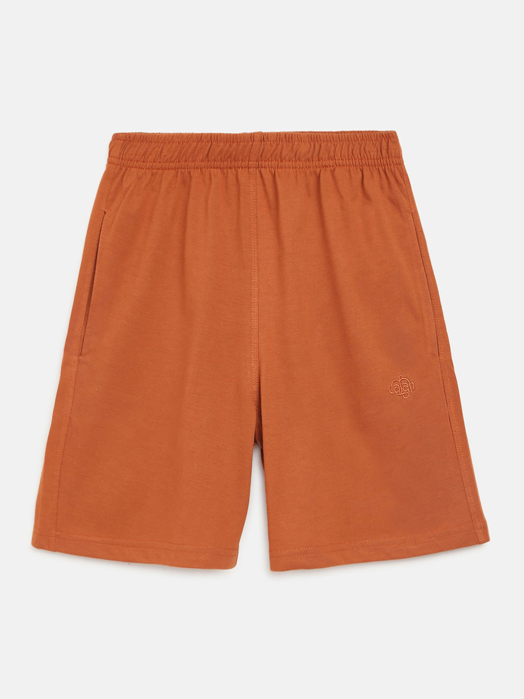 CHIMPRALA Girls Rust Brown Solid Shorts