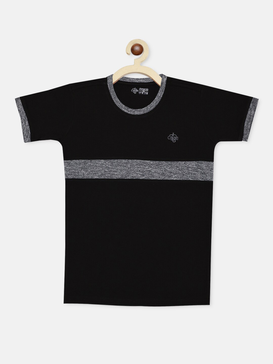 CHIMPRALA Girls Black Cotton Running T-shirt