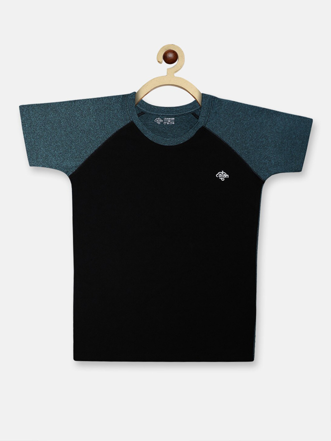 CHIMPRALA Boys Black & Teal Blue Solid Outdoor T-shirt