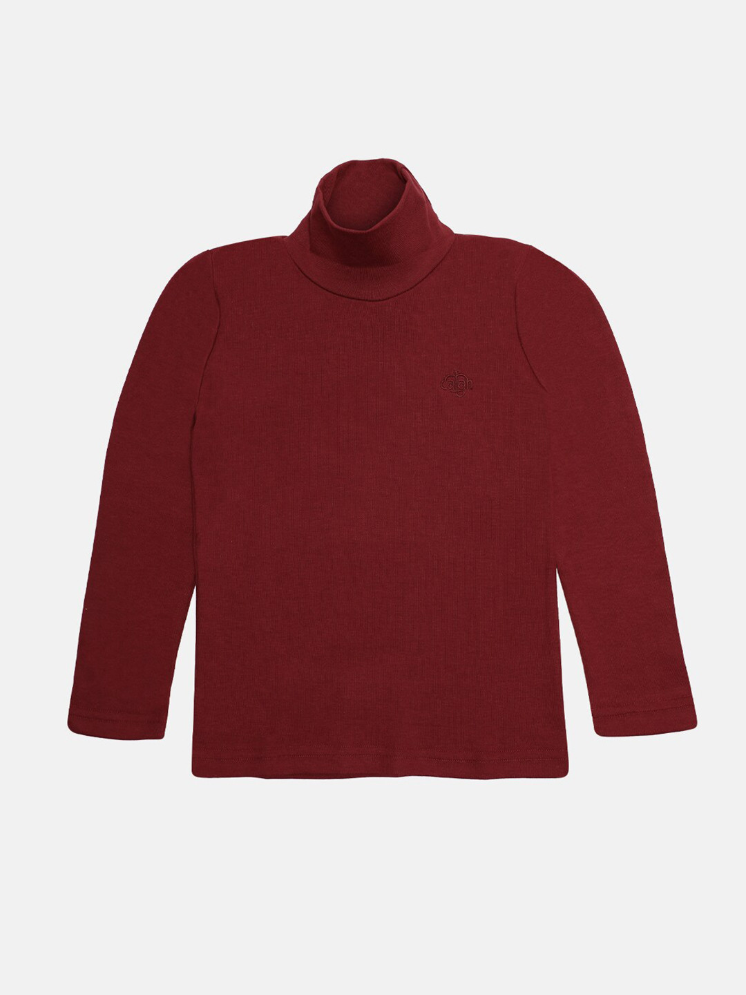 CHIMPRALA Boys Maroon High Neck T-shirt