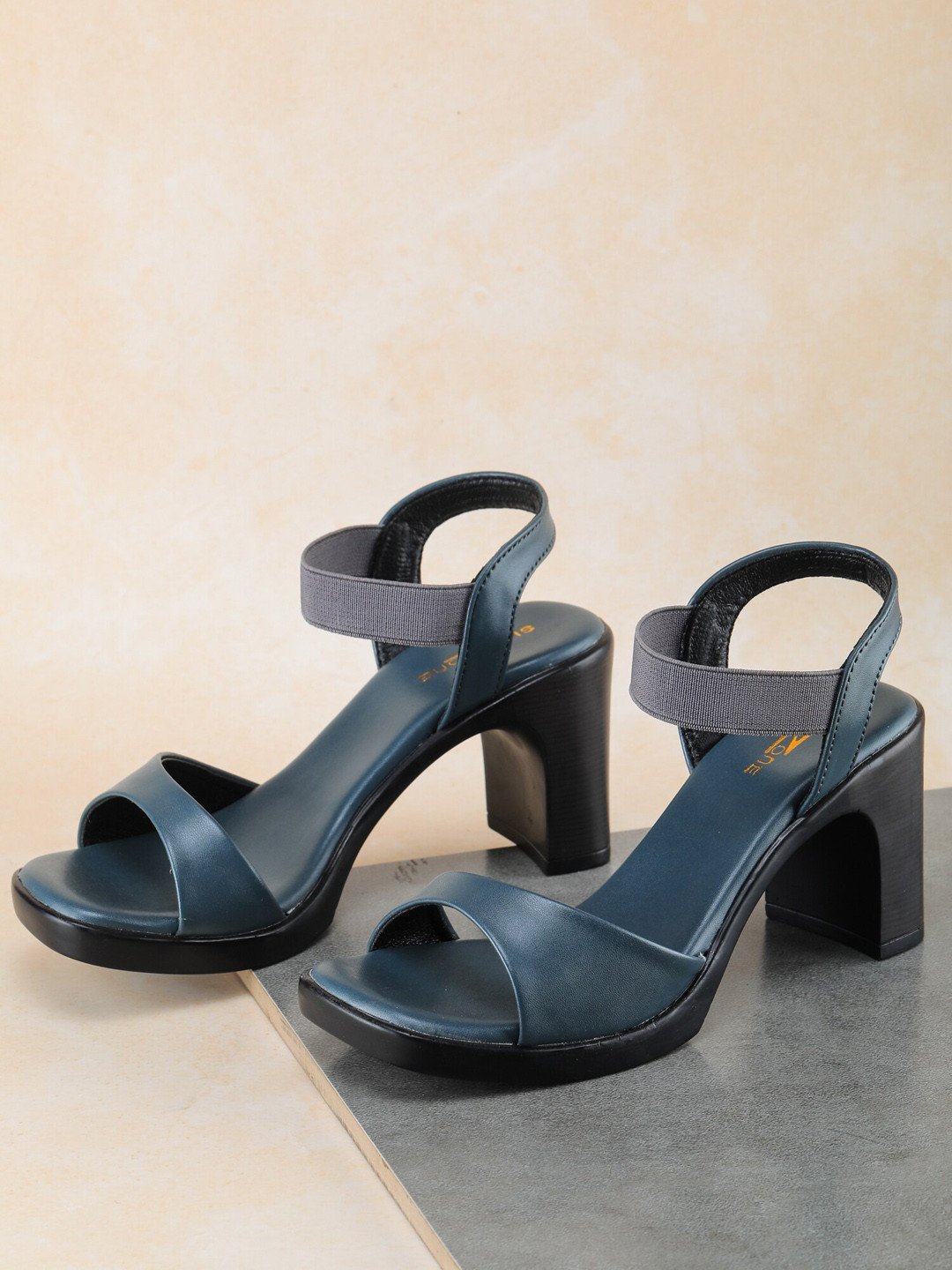 Shezone Blue Solid Block Heels