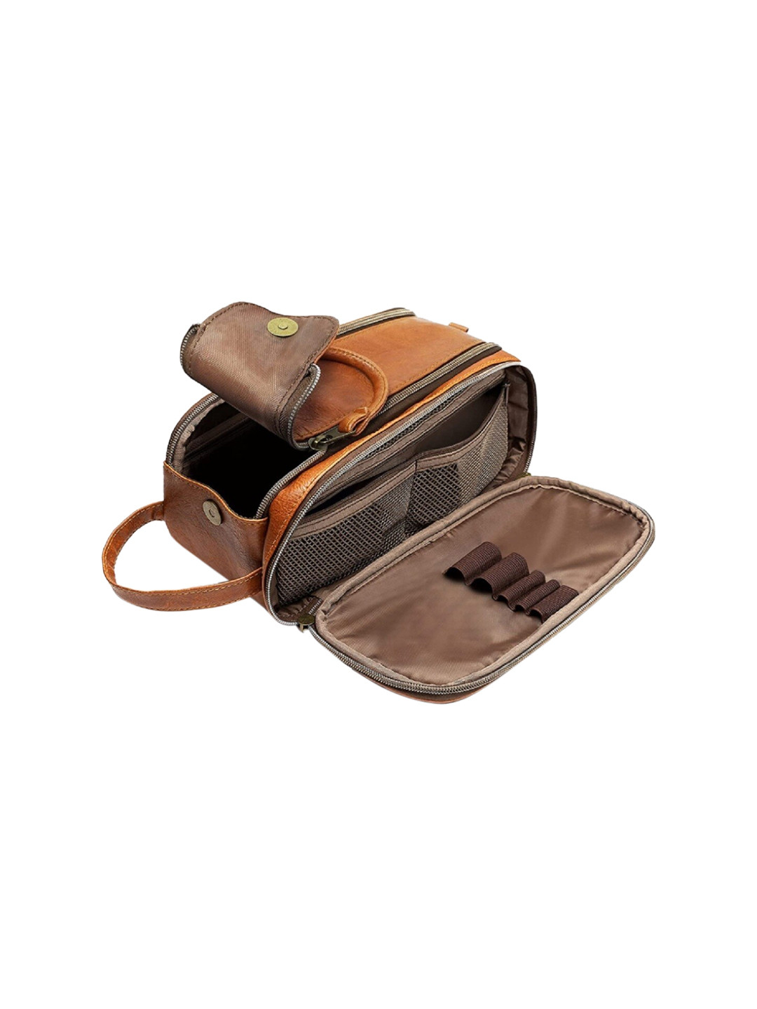 CONTACTS Tan-Coloured Solid Toiletry Bag