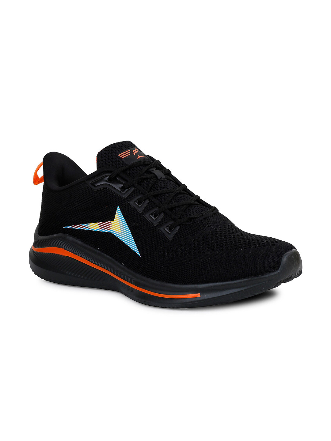 JQR Men RAINBOW Black Mesh Running Shoes