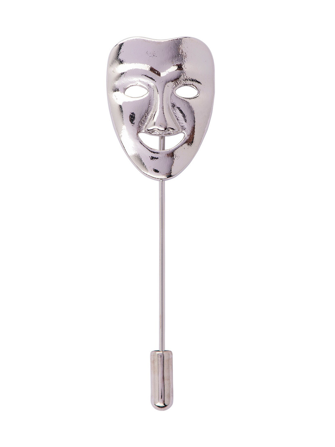 The Tie Hub Silver-Toned Mask Metal Lapel Pin