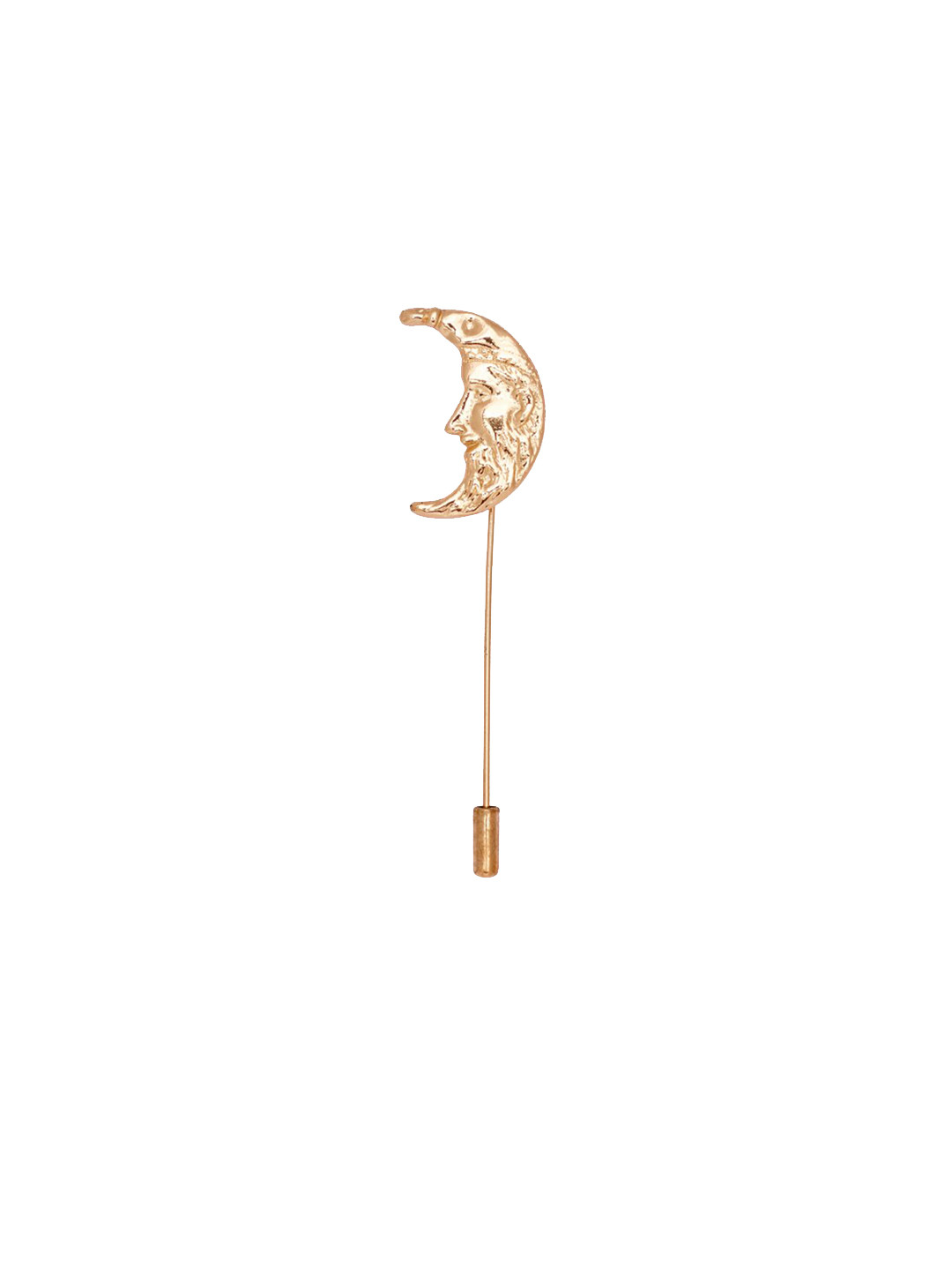 The Tie Hub Men Gold-Toned Moon King Lapel Pin Brooch