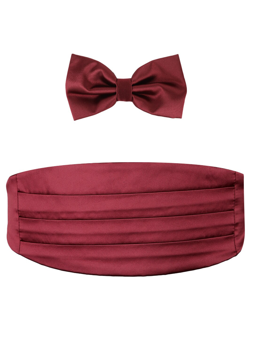 Alvaro Castagnino Men Maroon Bow Tie with Cummerbund and Pocket Square