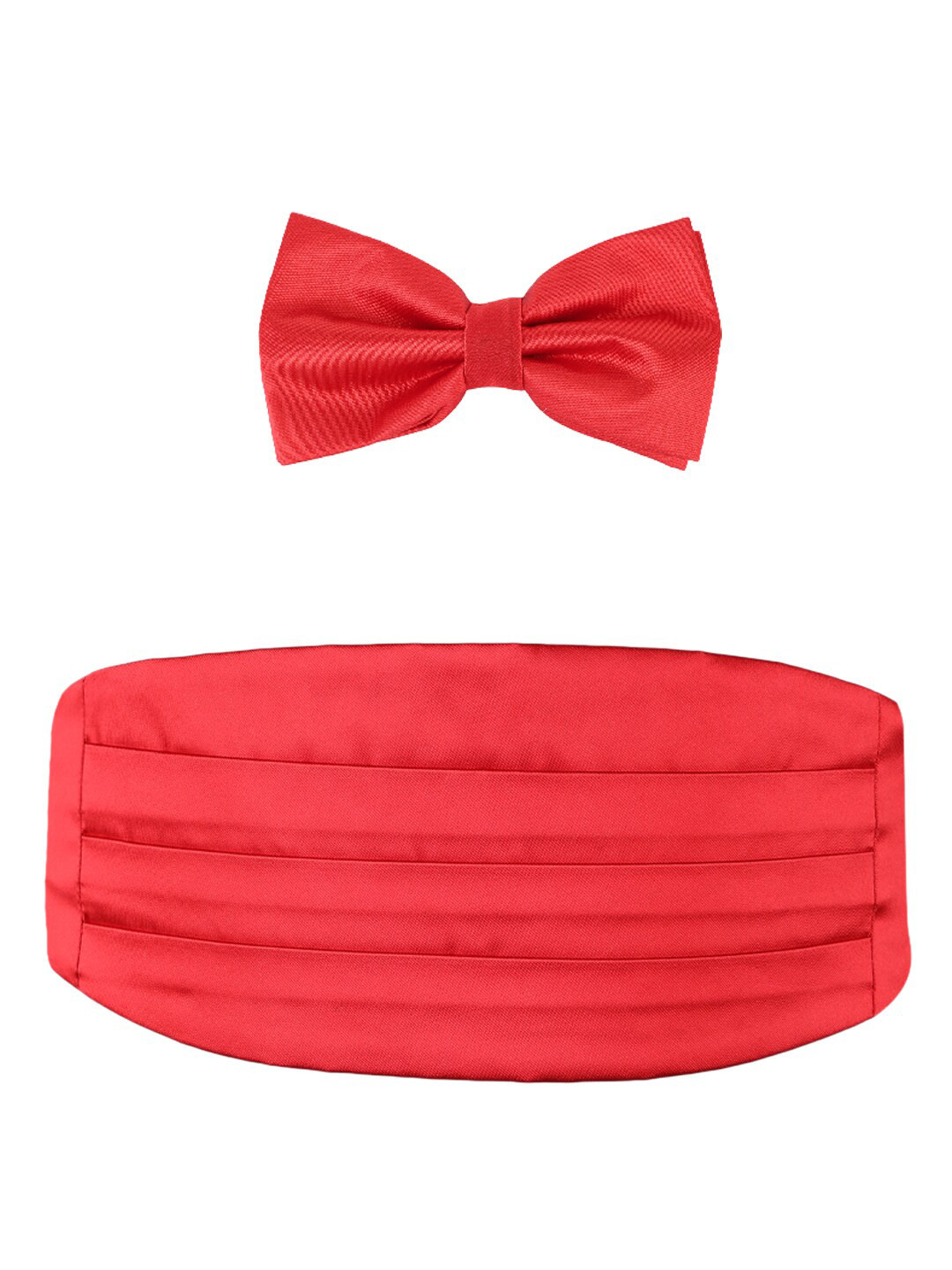 Alvaro Castagnino Men Red Bow Tie with Cummerbund and Pocket Square