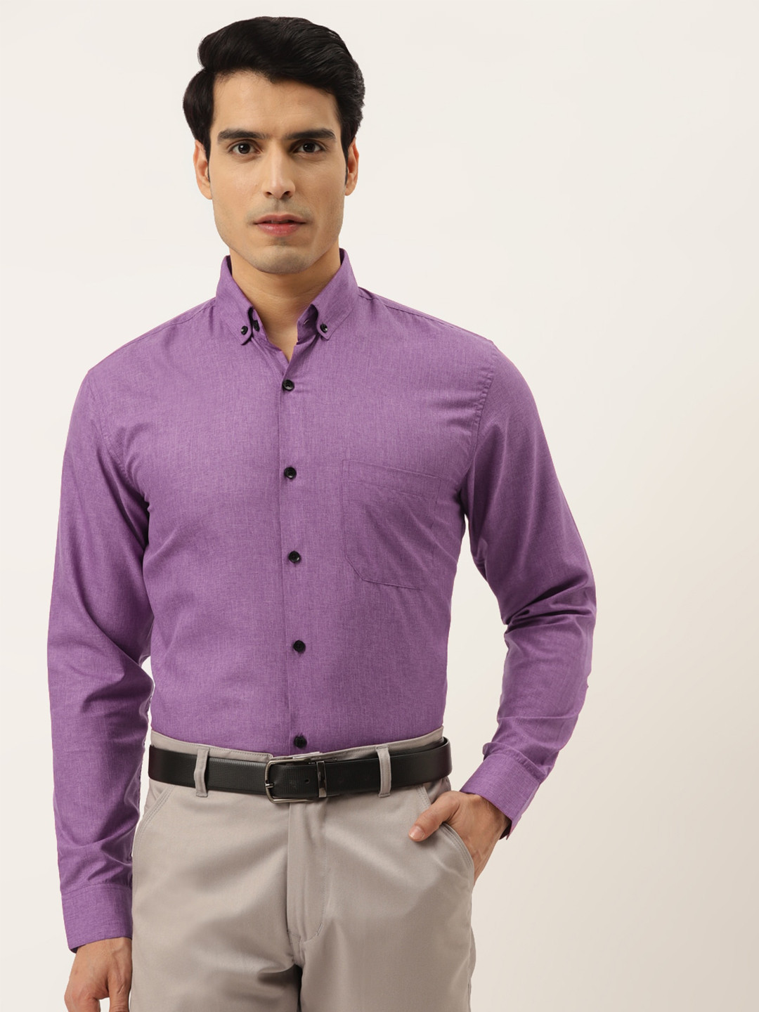 JAINISH Men Purple Classic Regular Fit Formal Shirt