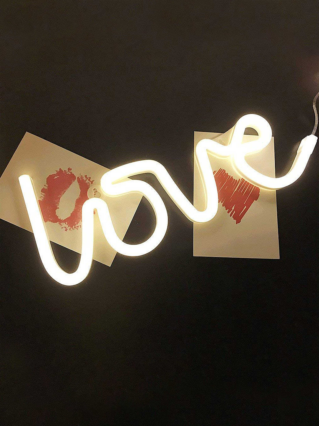 Art Street White Love Shaped Night Light Decor