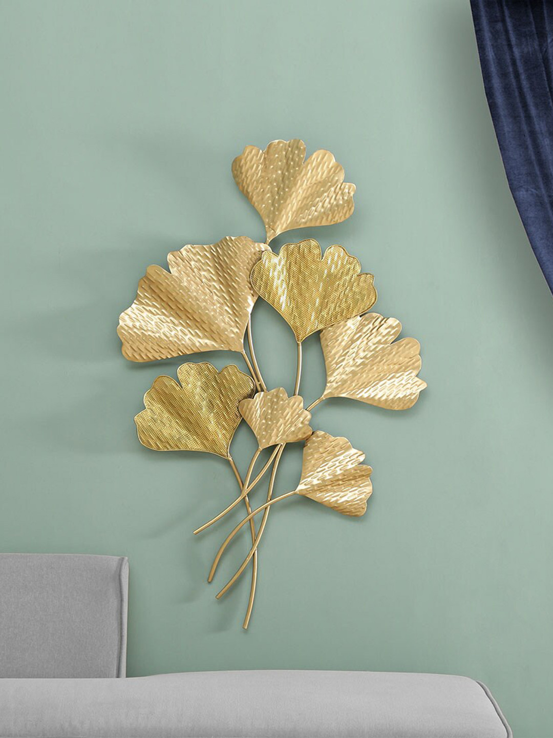 vedas Leafs, W-Anam Metal Glossy Hanging Hall Wall Hangings-47In