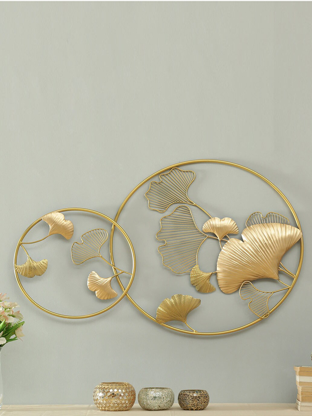 vedas Metal Floral Glossy Hanging Hall Wall Hangings-24In