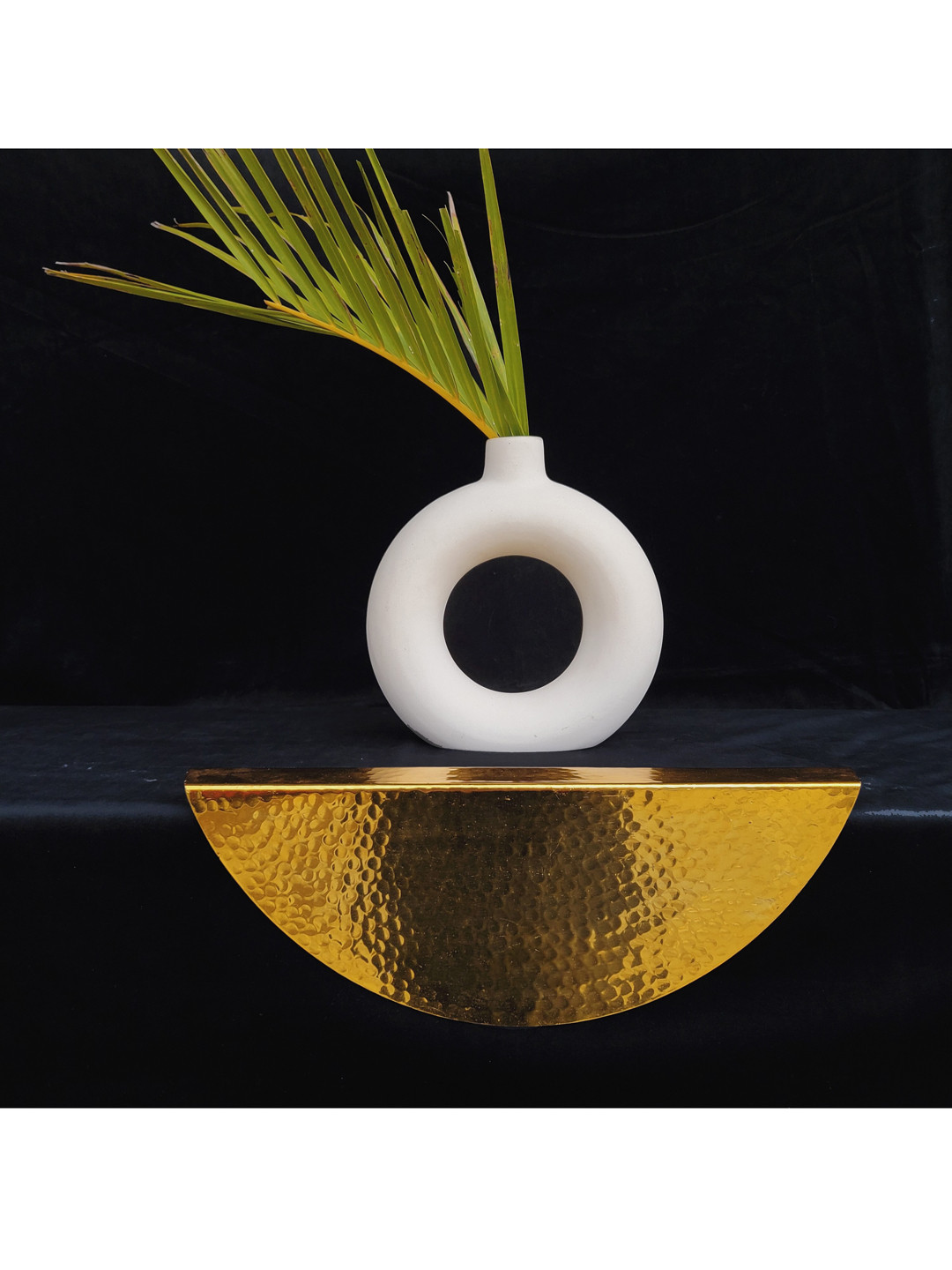 Folkstorys White Handmade Hoop Ceramic Vase