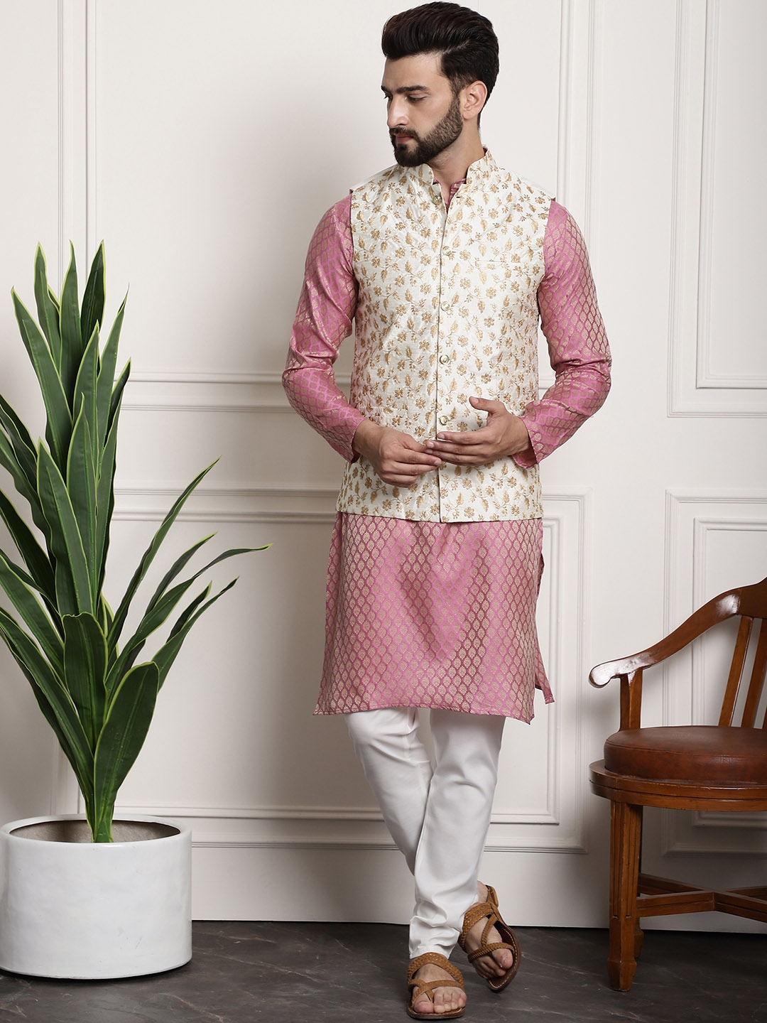 Kurta pajama with hot sale basket for mens