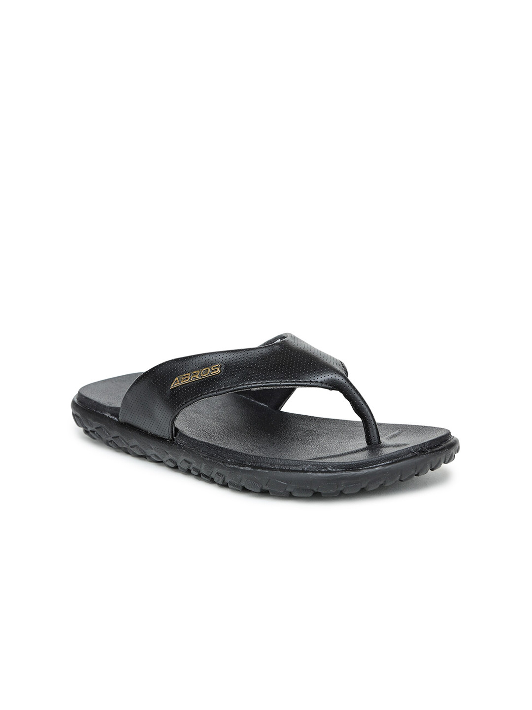 ABROS Men Black Solid Room Slippers Flip Flops