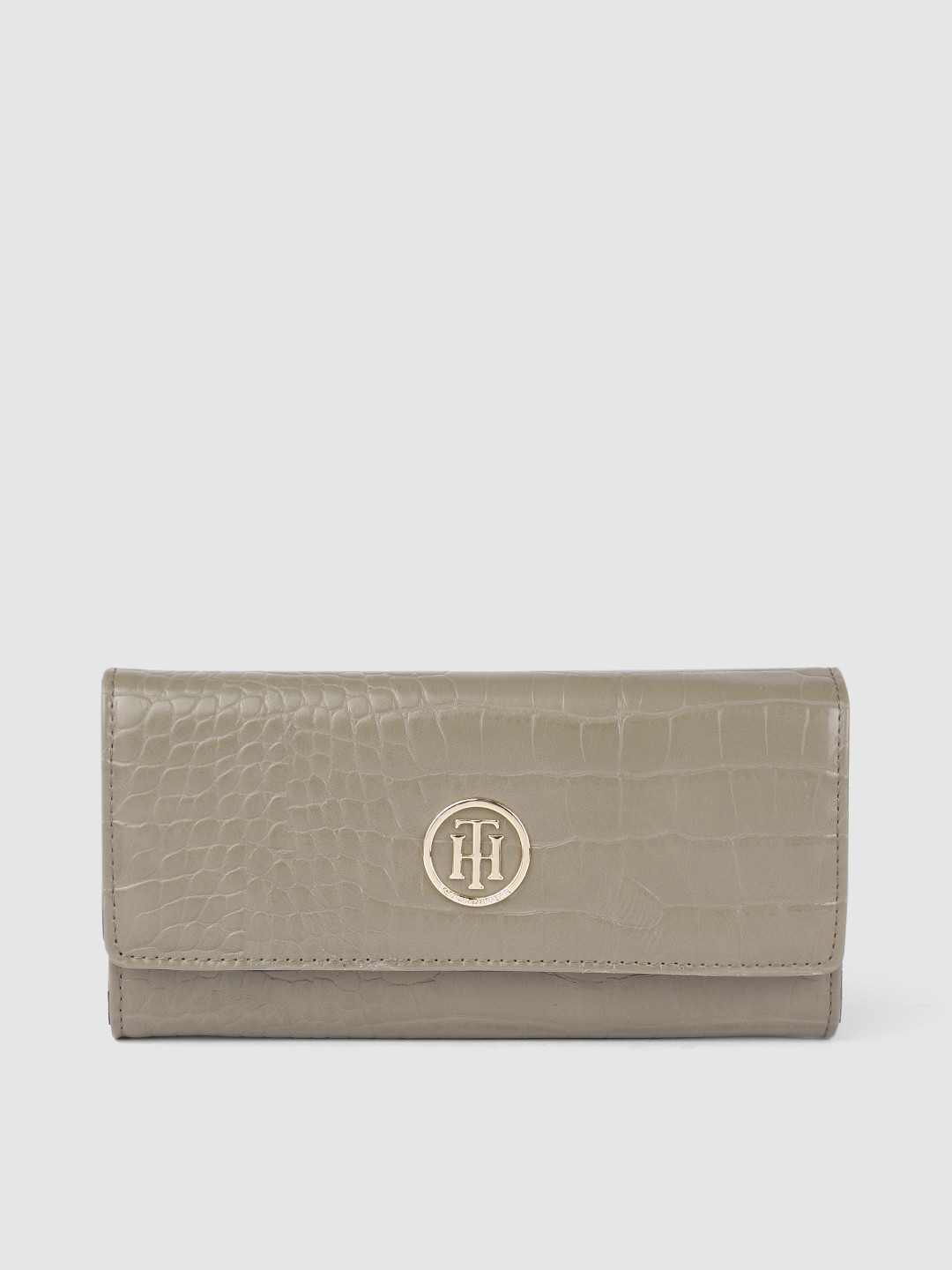 Tommy Hilfiger Women Green PU Envelope Wallet
