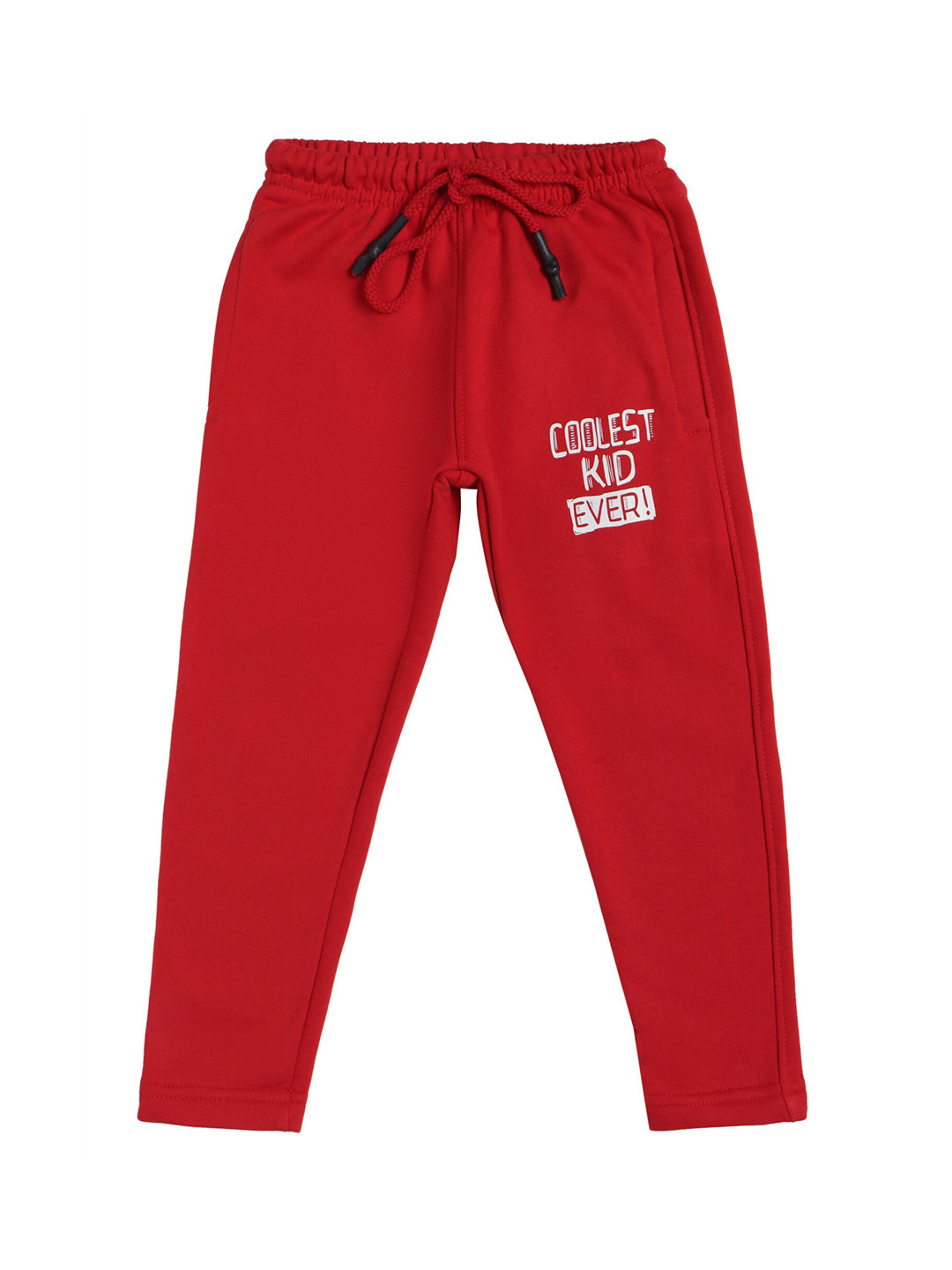DYCA Boys Red & White Solid Regulat Fit Track Pants