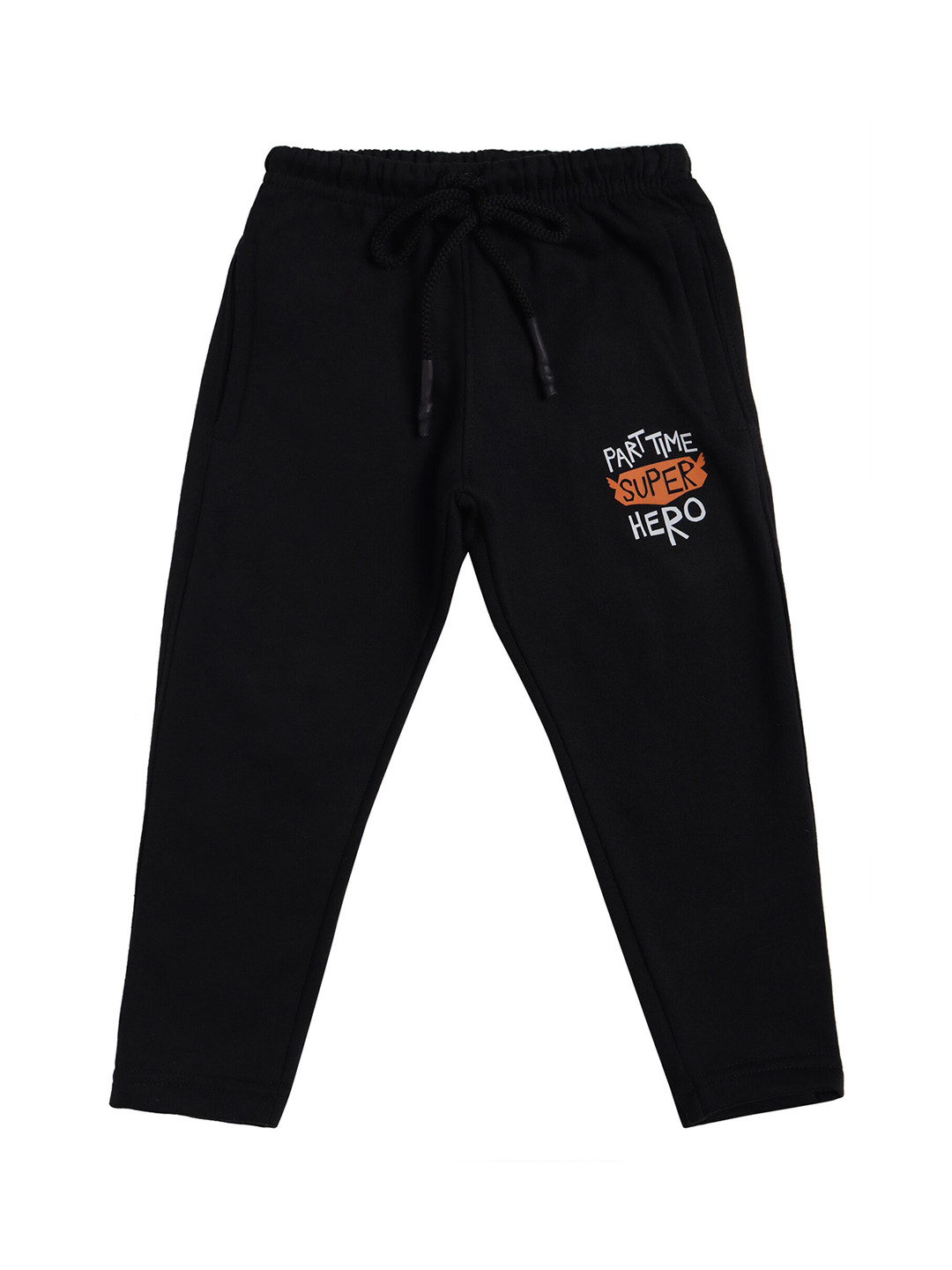 DYCA Boys Black Solid Cotton Track Pants