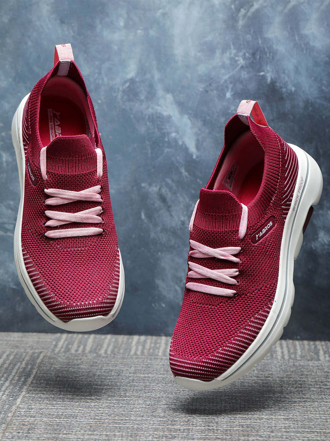 ABROS Women Magenta Mesh Running Shoes