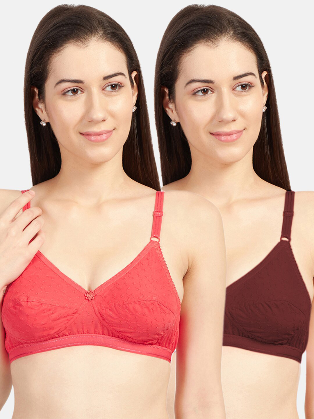 Sonari Assorted Pack Of 2 Non-Padded Cotton Everyday Bra