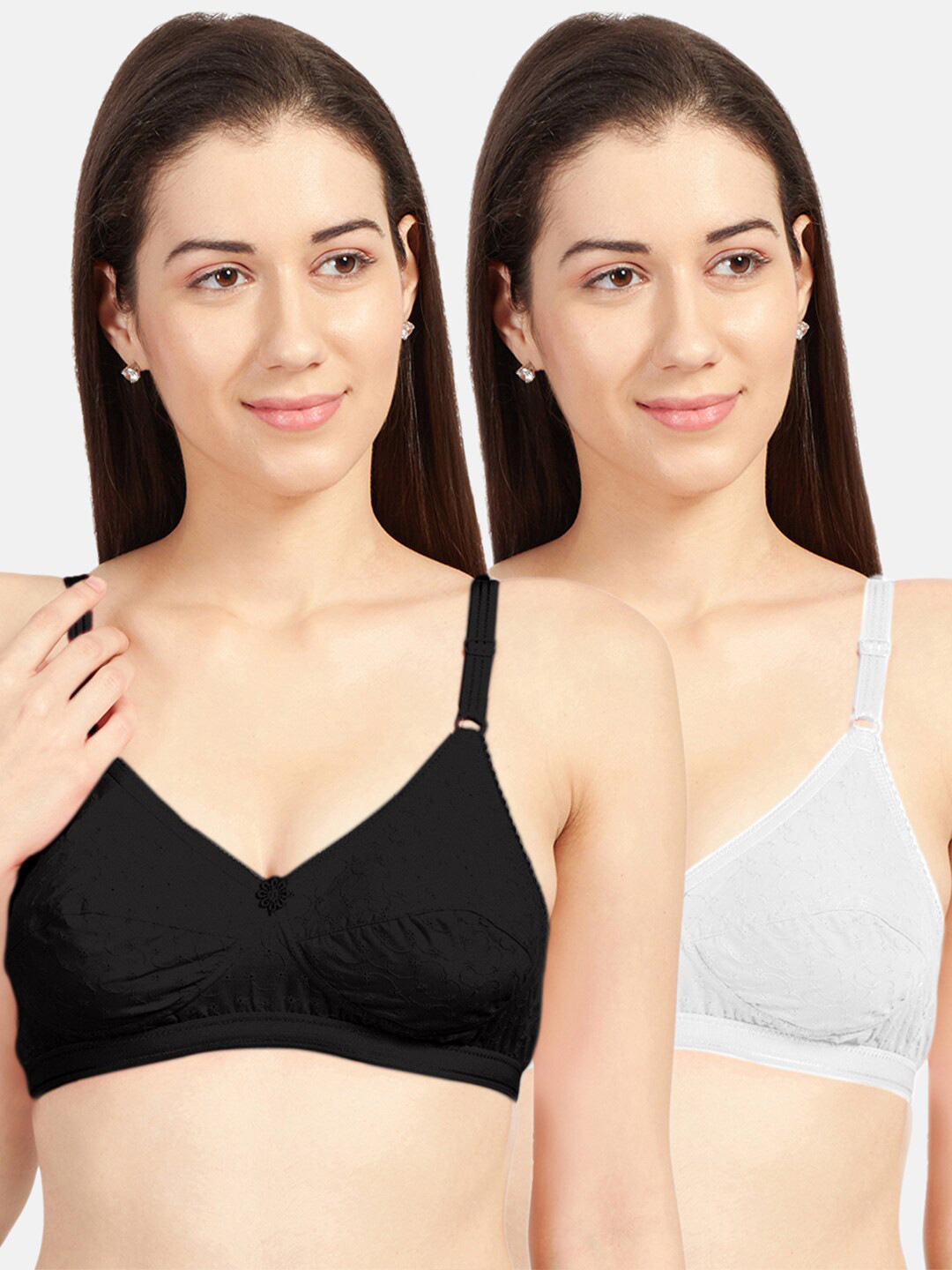 Sonari Black & White Pack of 2 Everyday Cotton Bras