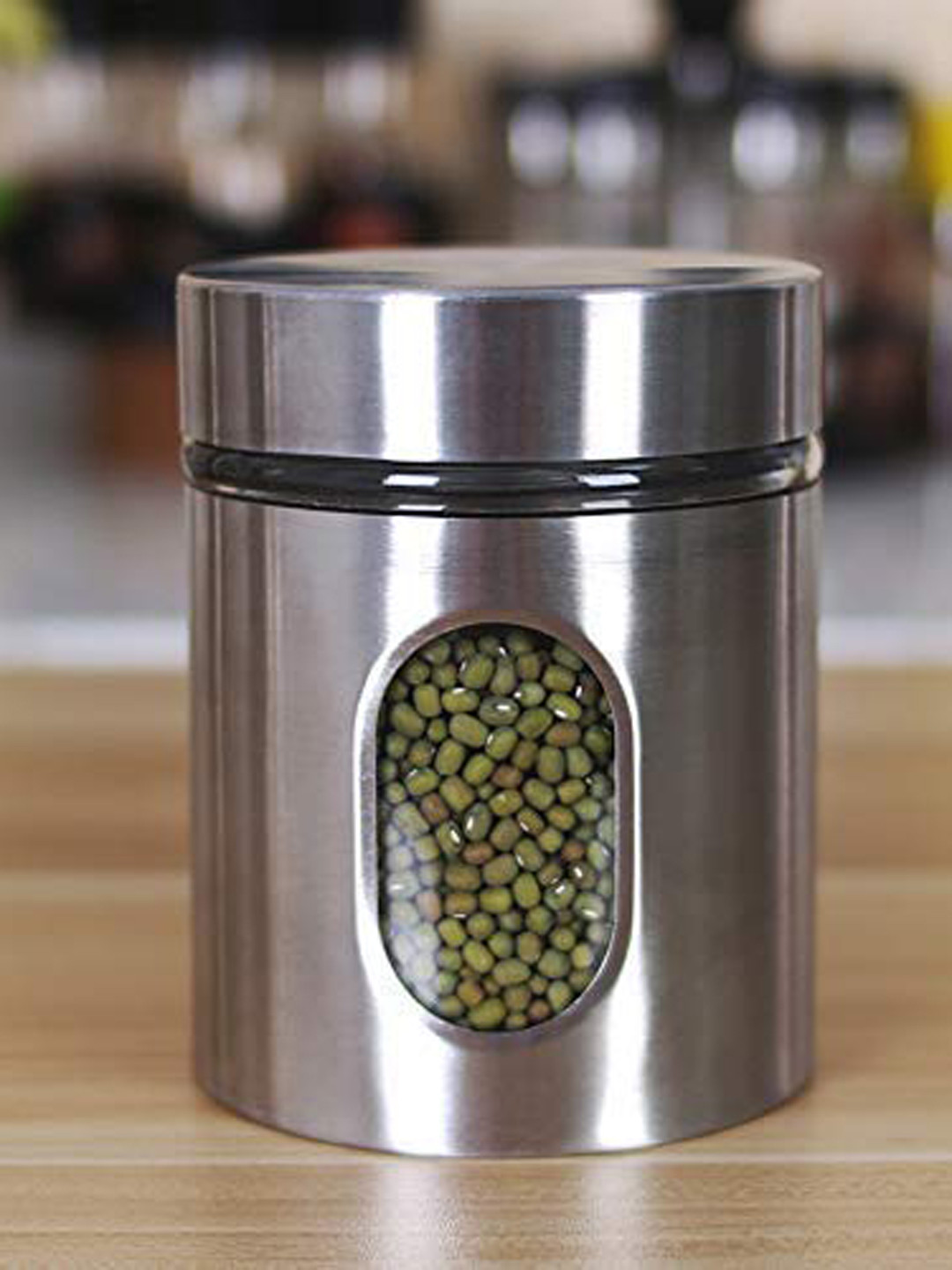 Femora Set Of 2 Transparent & Silver-Toned Glass Storage Containers