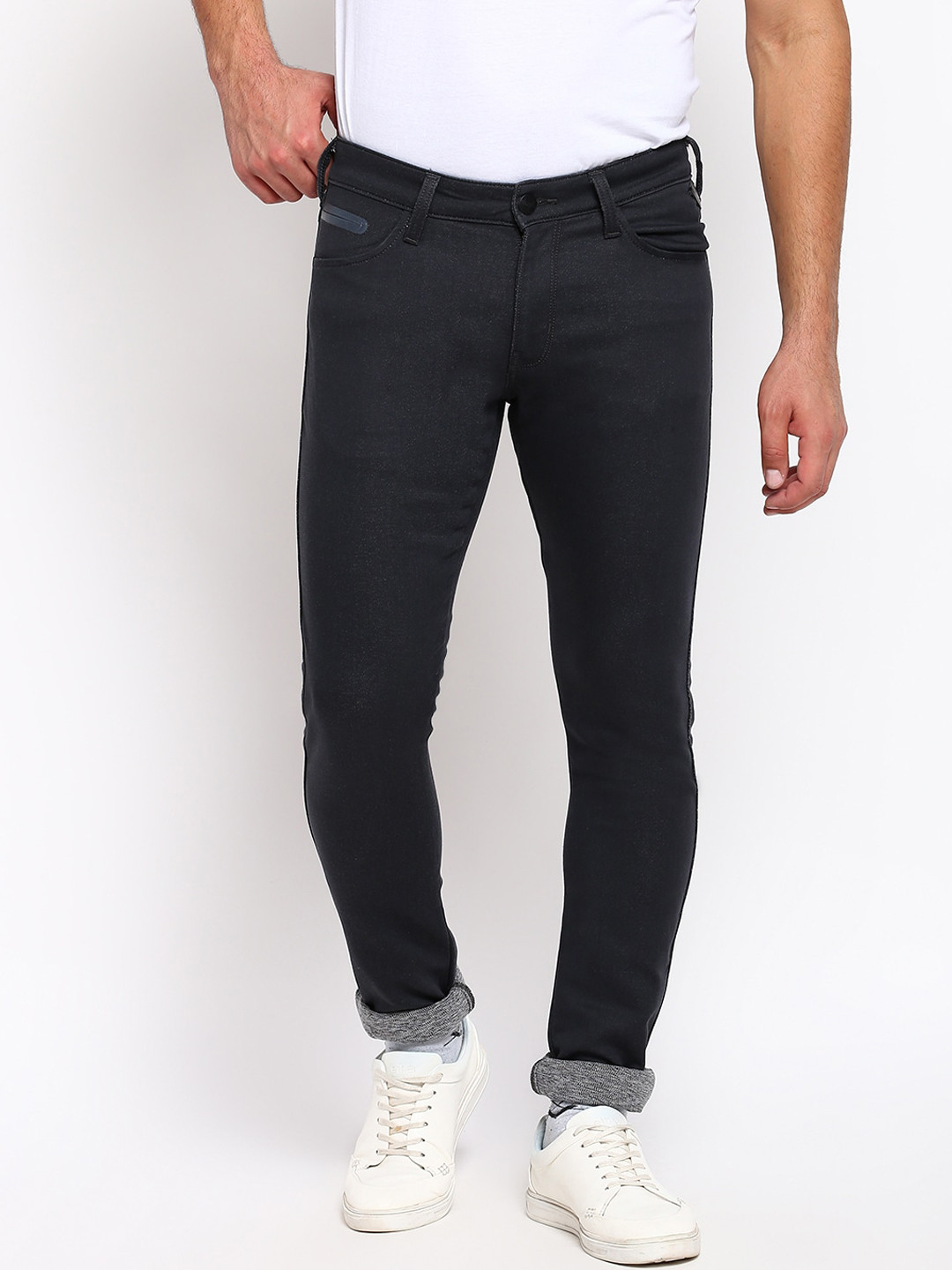Wrangler Men Grey Skinny Fit Low-Rise Jeans