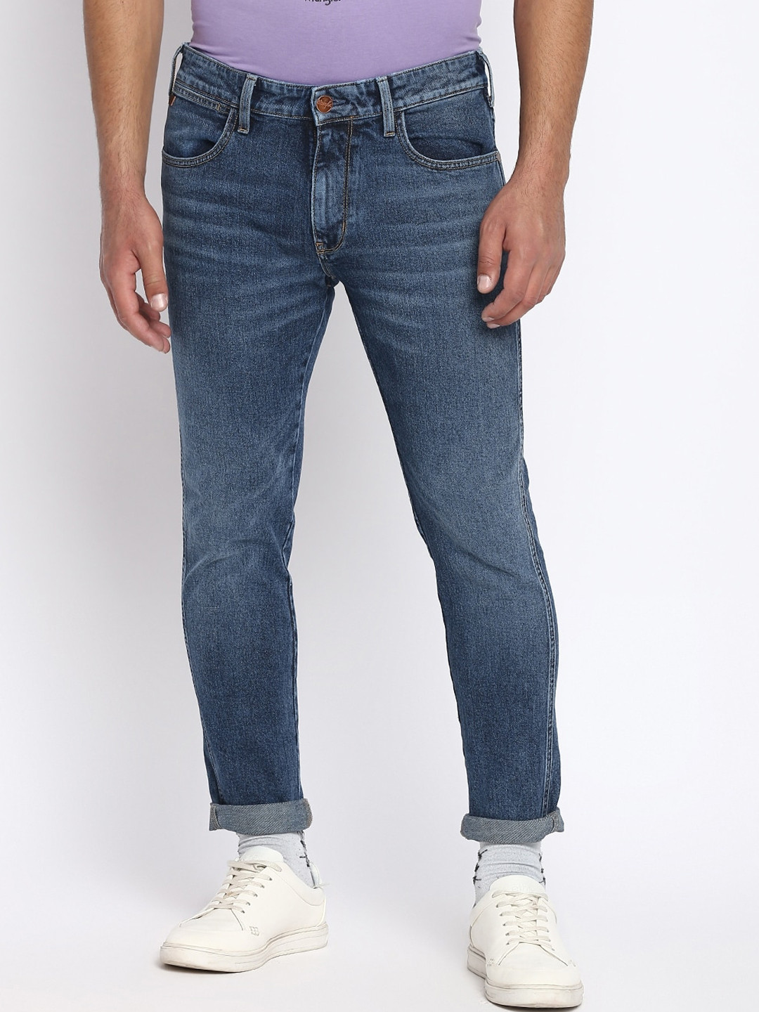 Wrangler Men Blue Slim Fit Heavy Fade Jeans