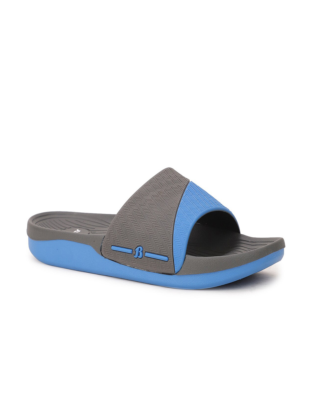 Sandak by Bata Men Grey & Blue Colourblocked Sliders