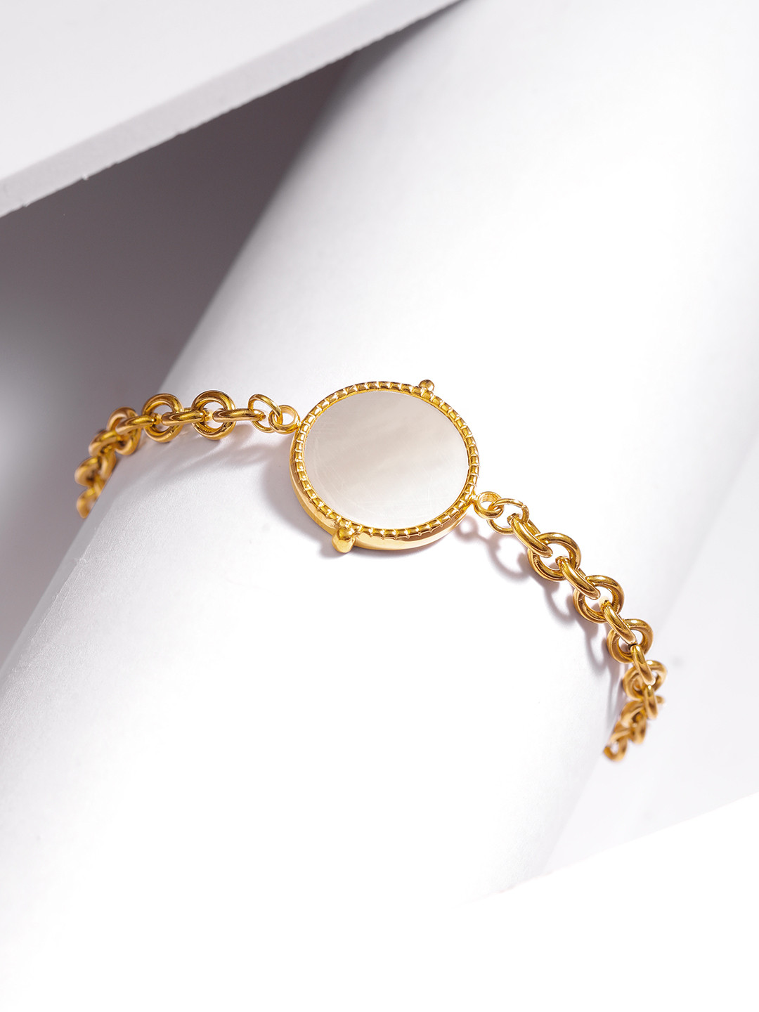 Rubans Voguish 24K Gold-Plated Demi-Fine Anti-Tarnish Waterproof Pearl Bracelet