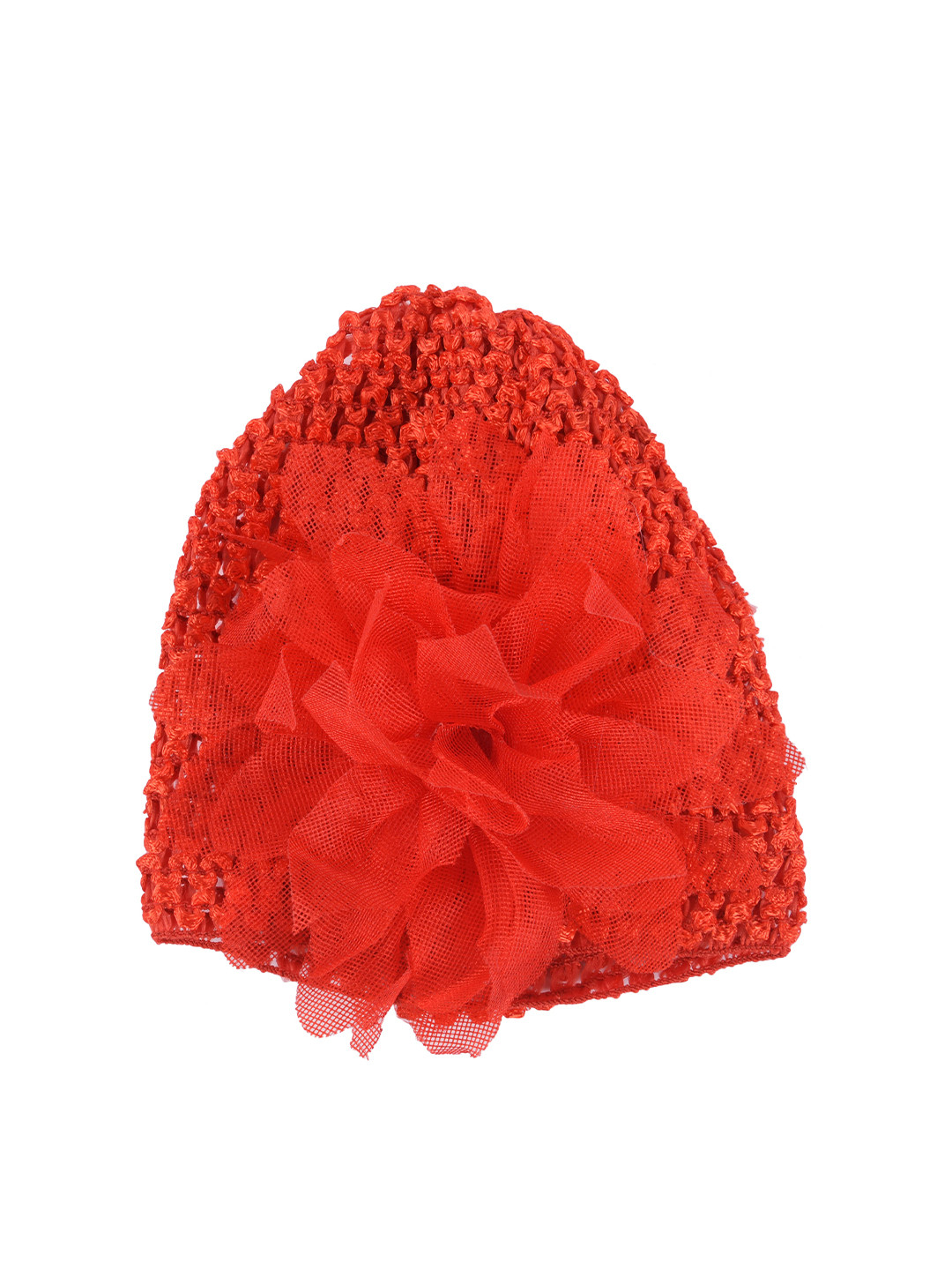 Yellow Bee Girls Red Self Design Fur Hairband