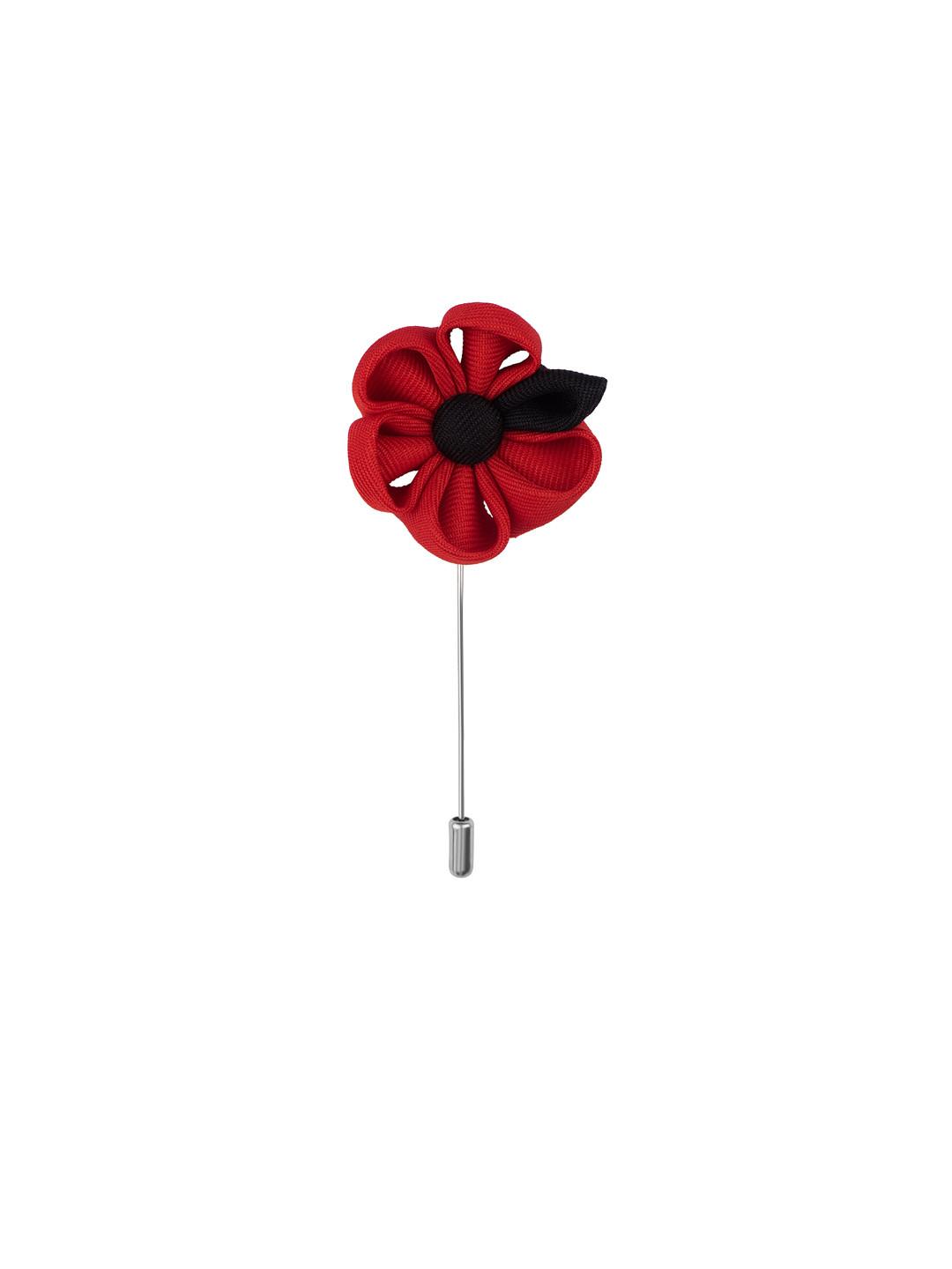 The Tie Hub Men Red Solid Flower Lapel Pin