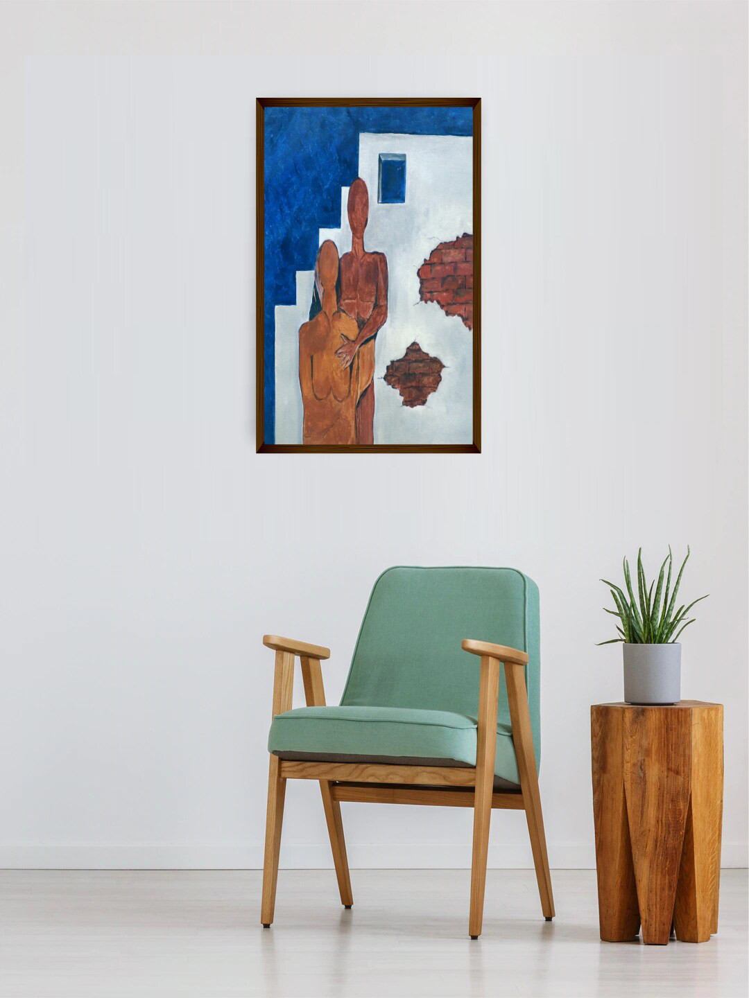 The Art House Blue & White Abstract Painting Wall Art