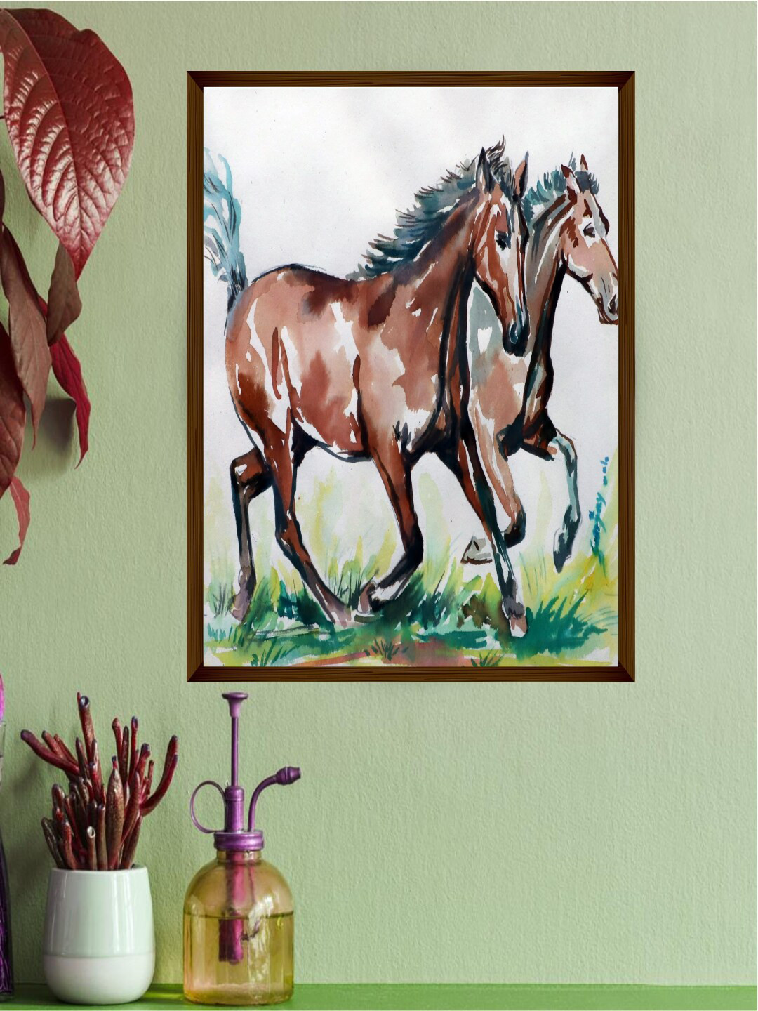 The Art House Blue & Brown Abstract Printed Wall Art