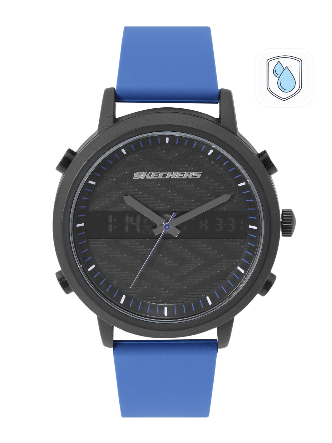 Skechers Men Black Dial & Blue Straps The Lawndale Analogue and Digital Watch SR5072