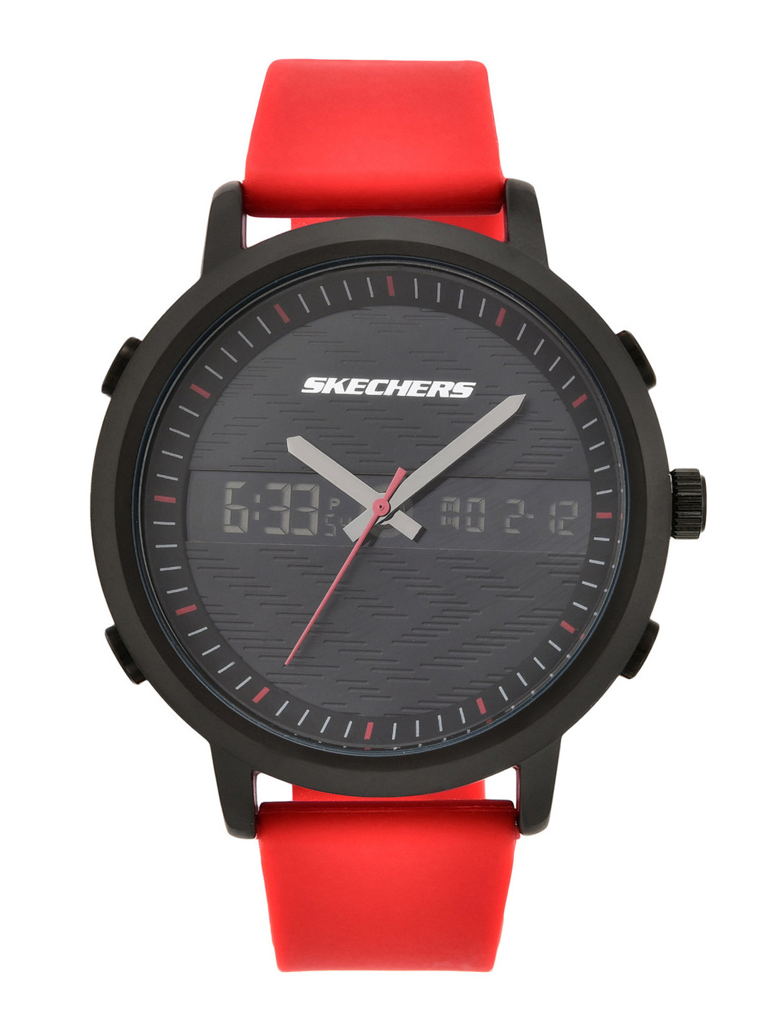 Skechers Men Black Dial & Red Straps The Lawndale Analogue and Digital Watch SR5073