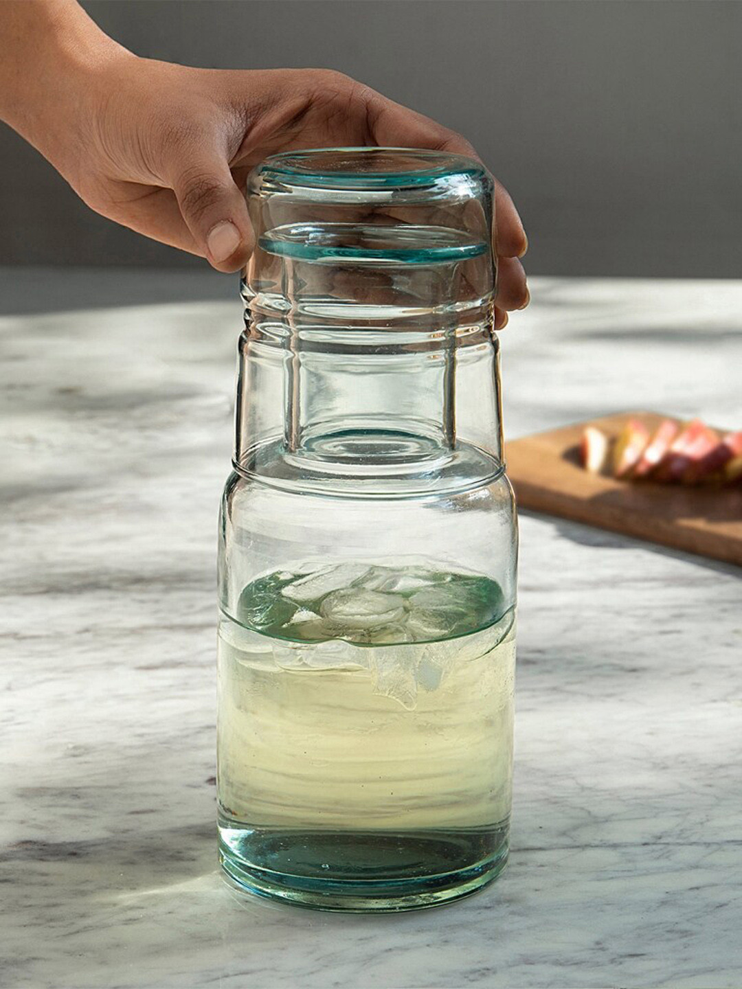 ellementry Blue Carafe with Tumbler