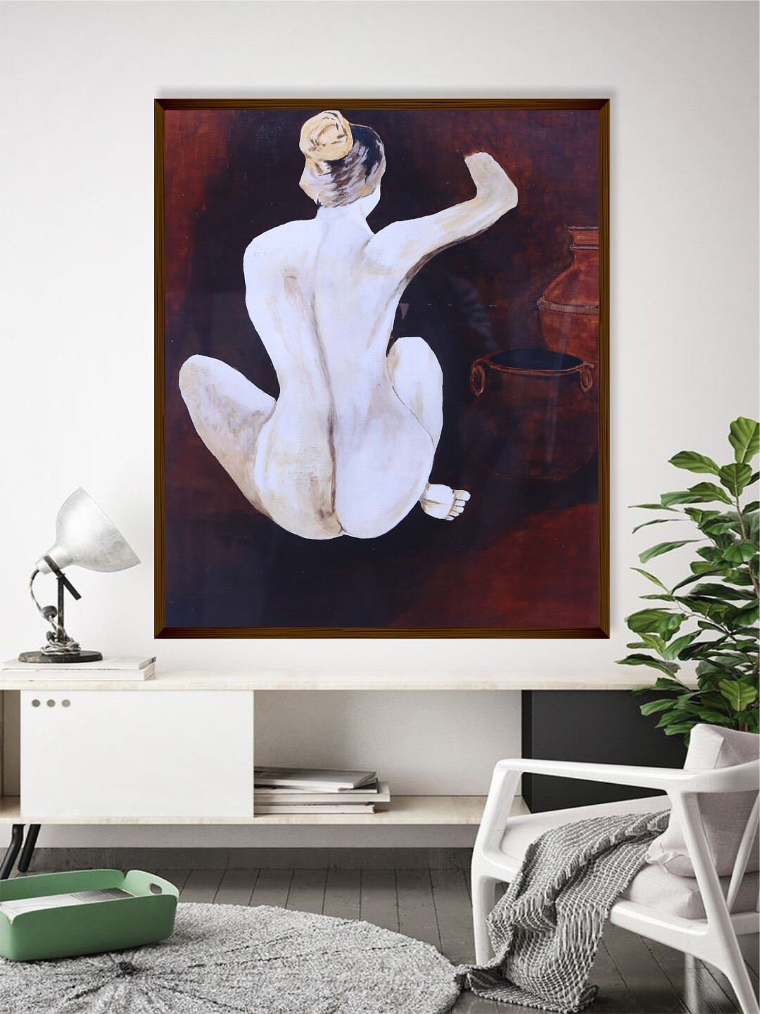 The Art House White & Black Abstract Painting Wall Art