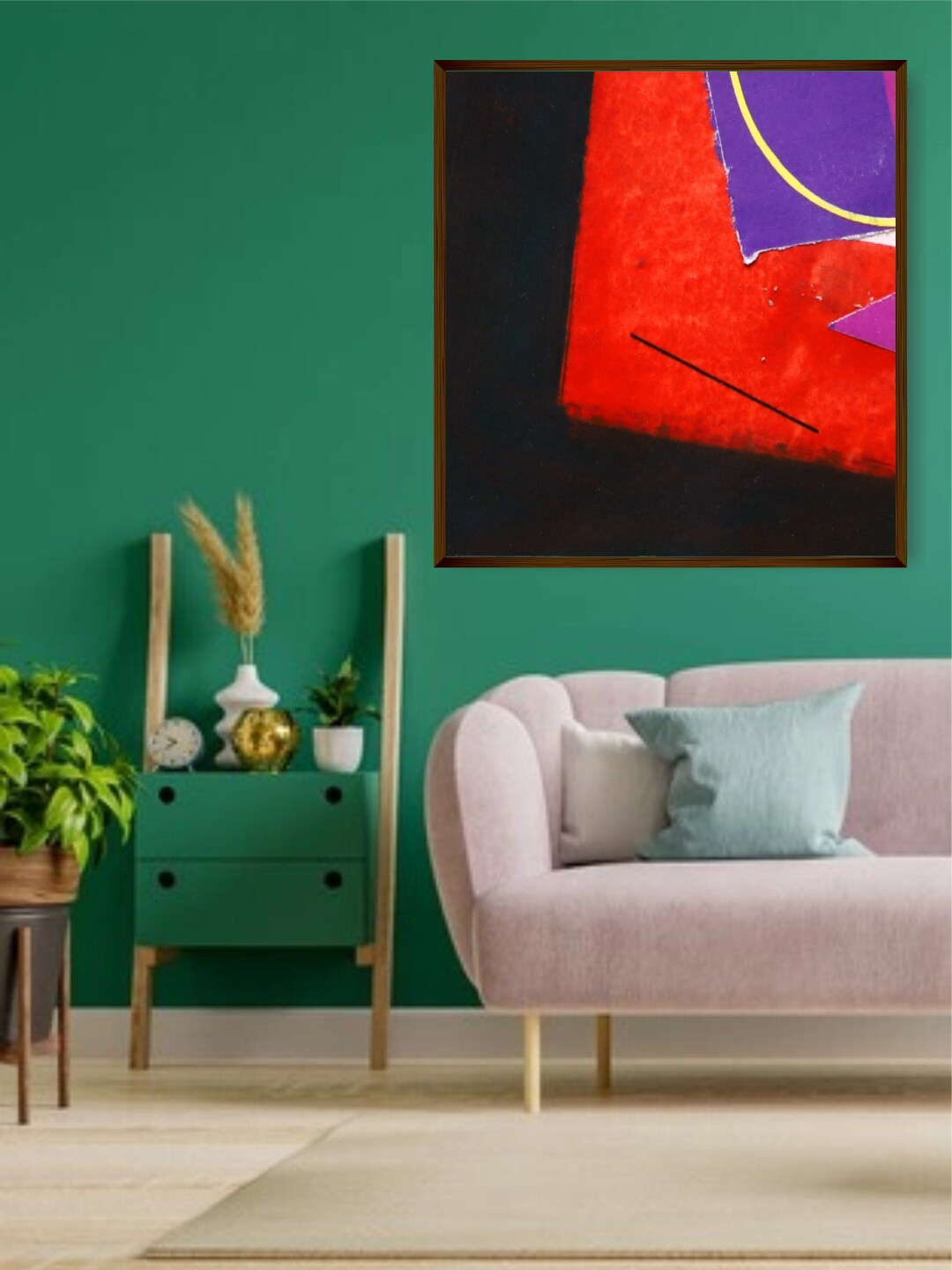 The Art House Black & Red Abstract Painting Wall Art