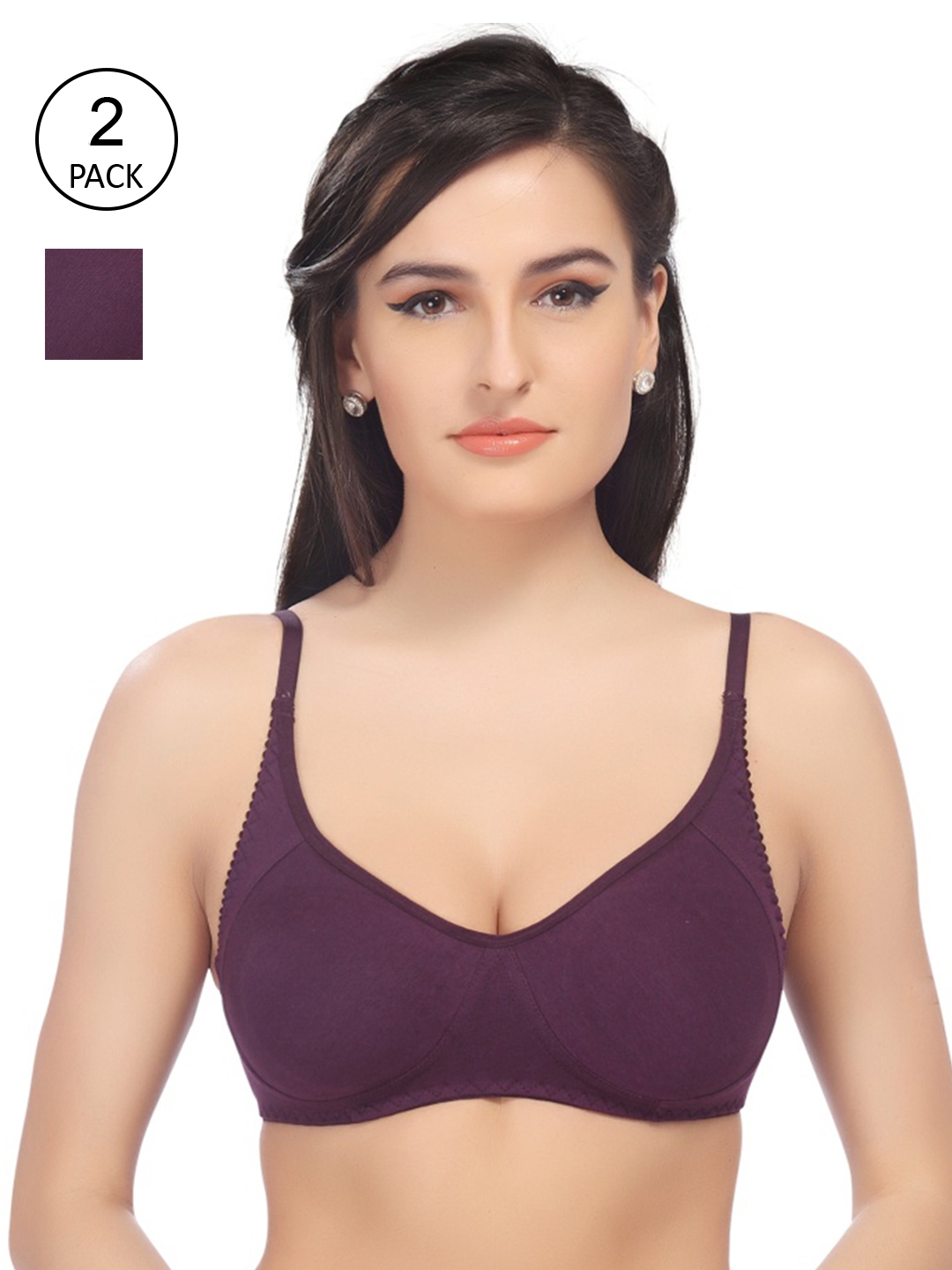 Buy Lady Love Lingerie Purple Non Wired Non Padded Bra LLBR1013