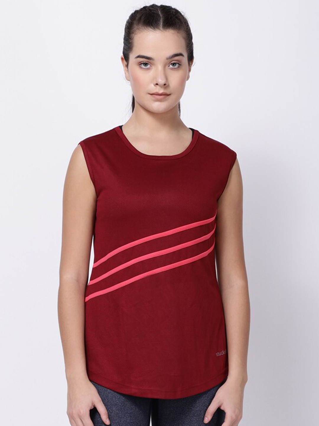 STUDIOACTIV Maroon & Pink Printed Sports Tunic