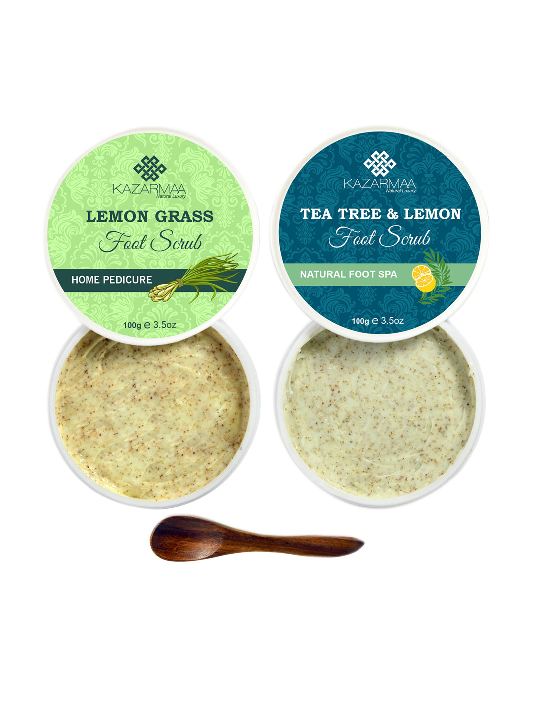 KAZARMAA Pack of 2 Tan Removal Foot Scrubs 100g Each