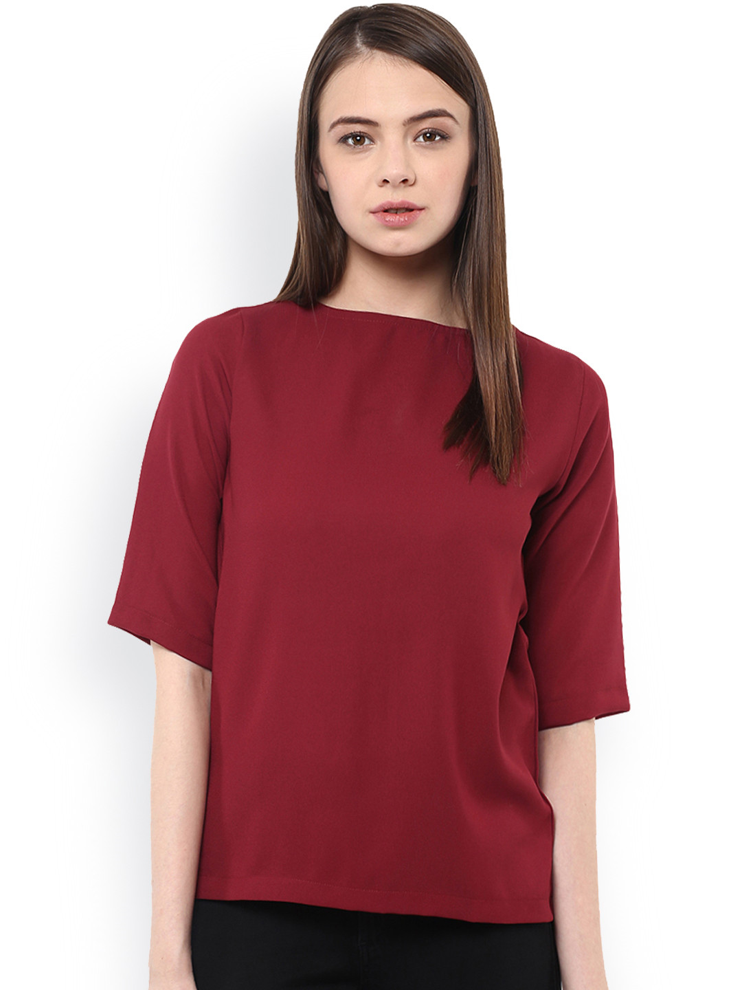 Miss Chase Women Maroon Crepe Top