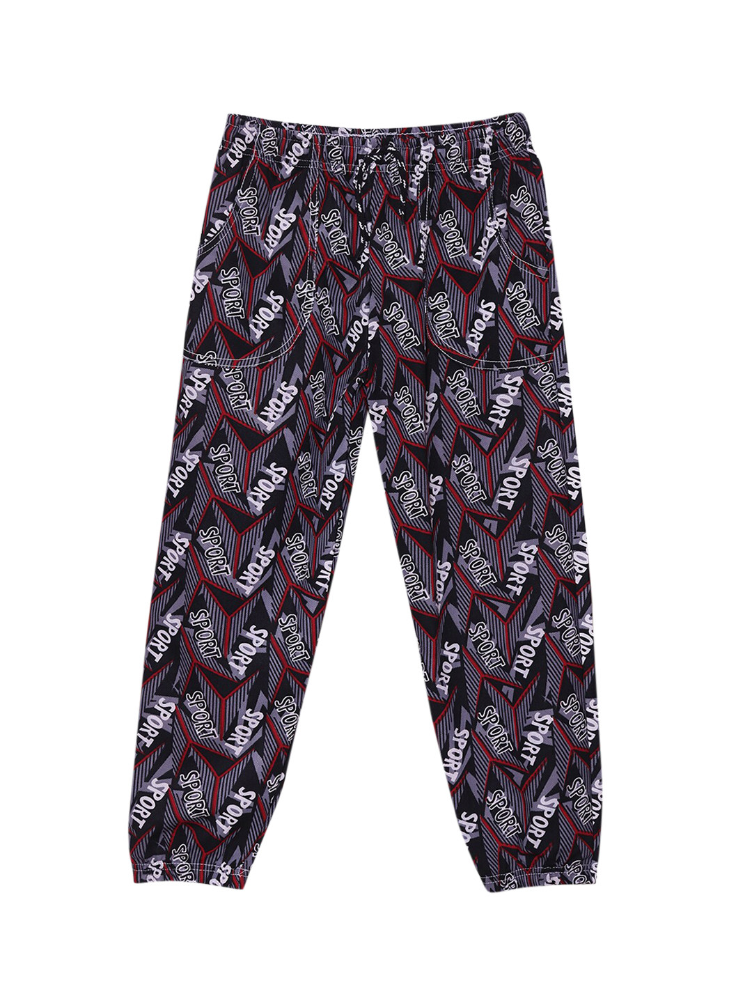 SWEET ANGEL Boys Black & Grey Printed Joggers