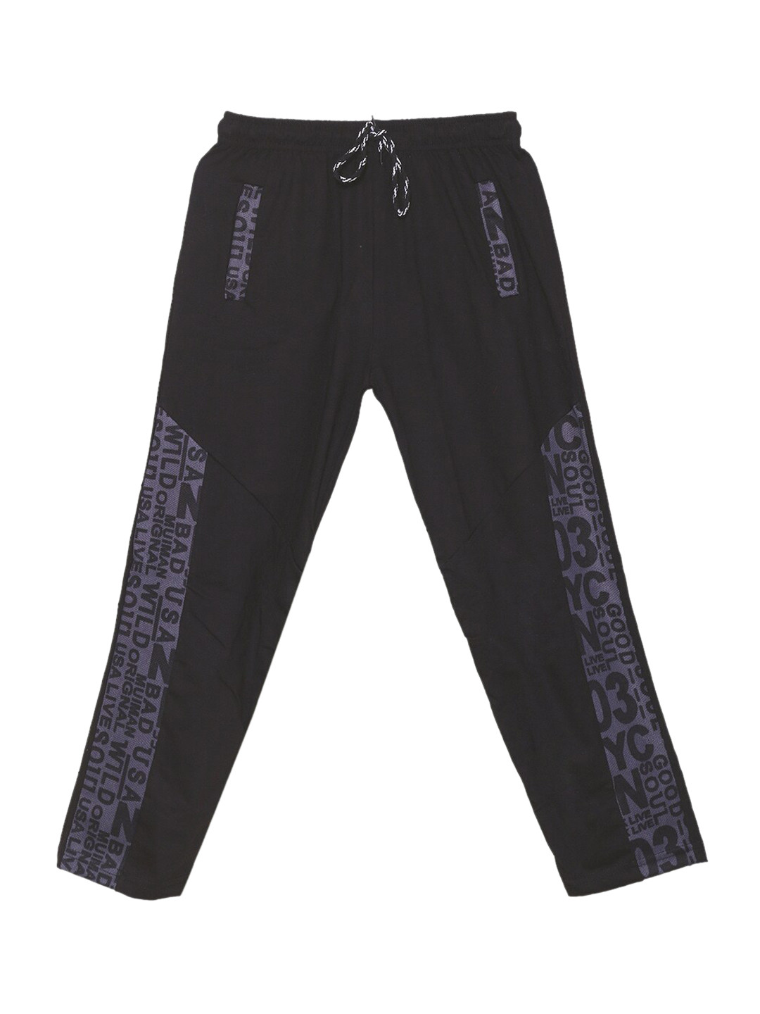 SWEET ANGEL Black Cotton Track Pants