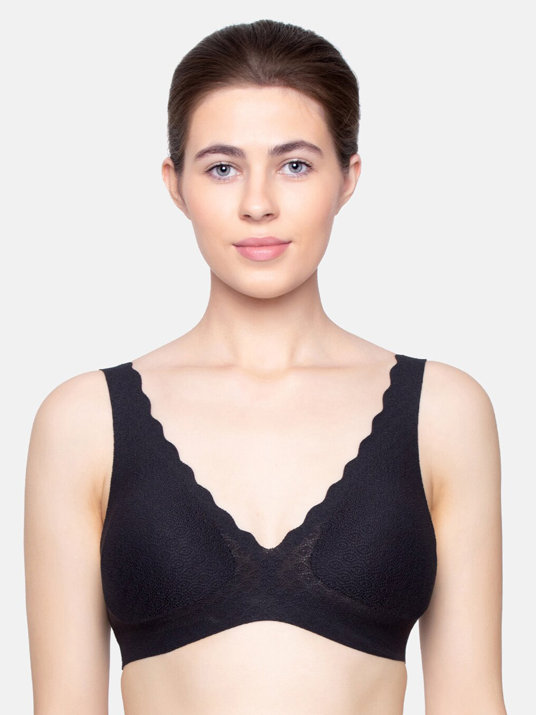 Sloggi Black Seamless Removable Padding Anti Odour Bralette Bra