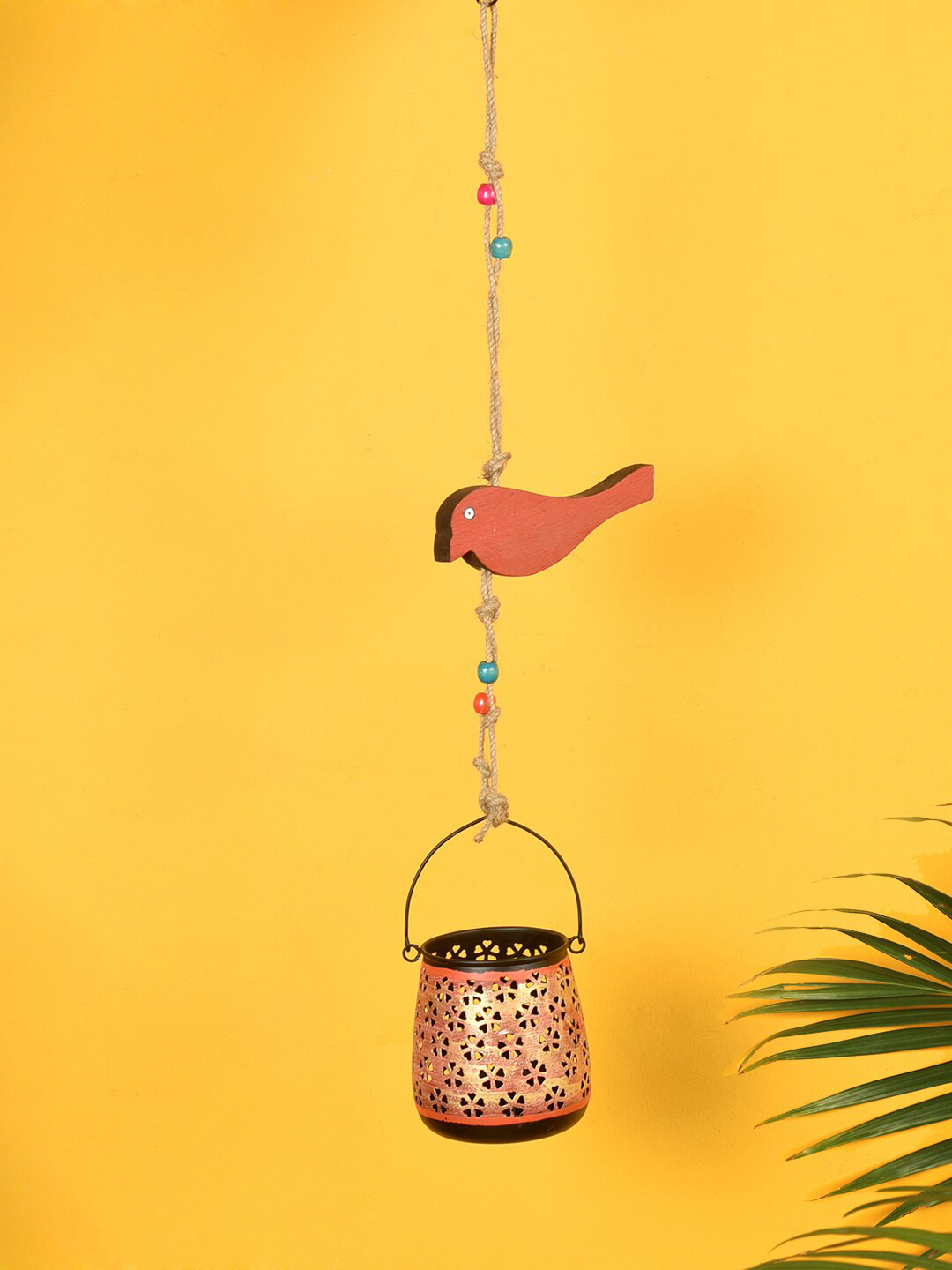 AAKRITI ART CREATIONS Rose Gold Cardinal Bird Feeder