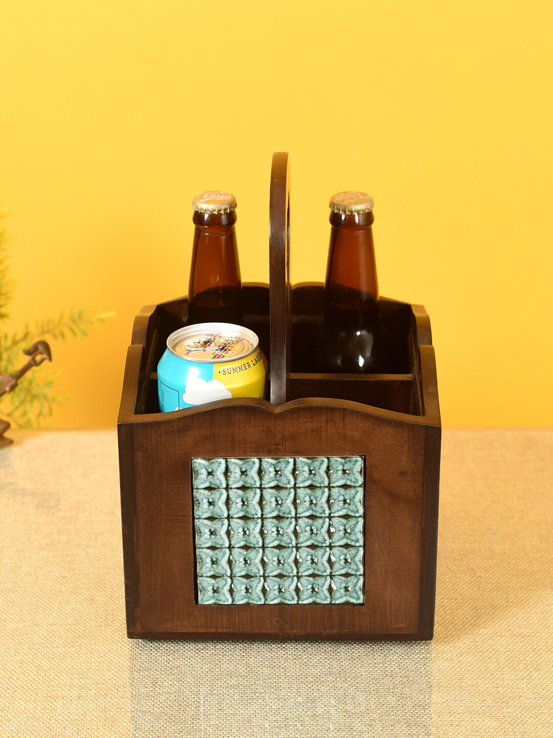 AAKRITI ART CREATIONS Brown Jade Bottle and Tools Holder