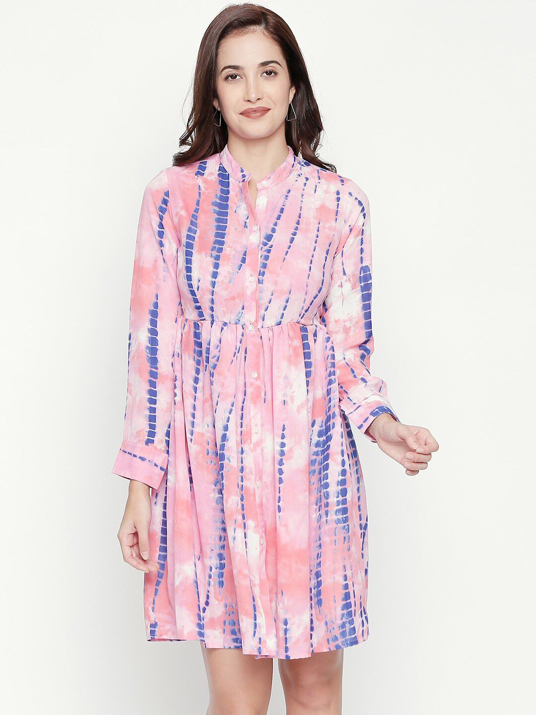 aaliya Women Pink & Blue Tie & Dye Dress